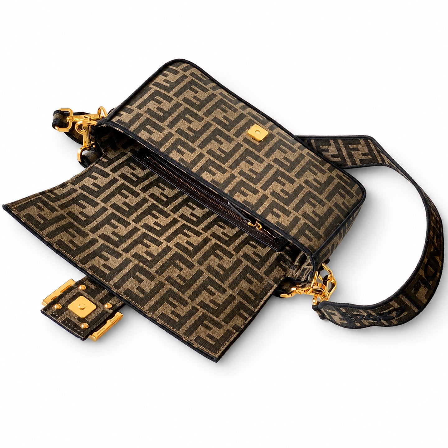 Fendi Baguette Embroidered Black Handbag