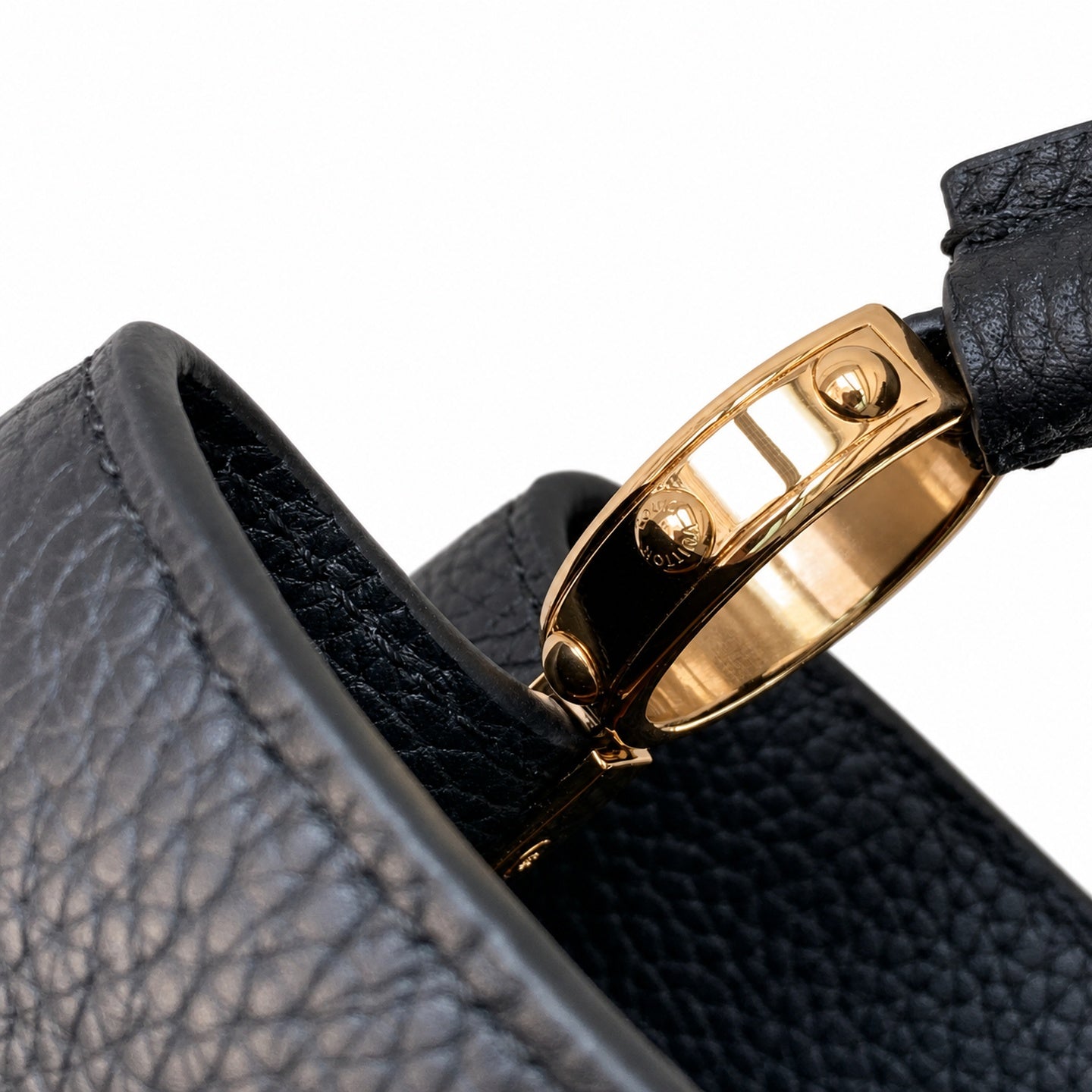 Louis Vuitton Capucines Mini Leather Black Handbag