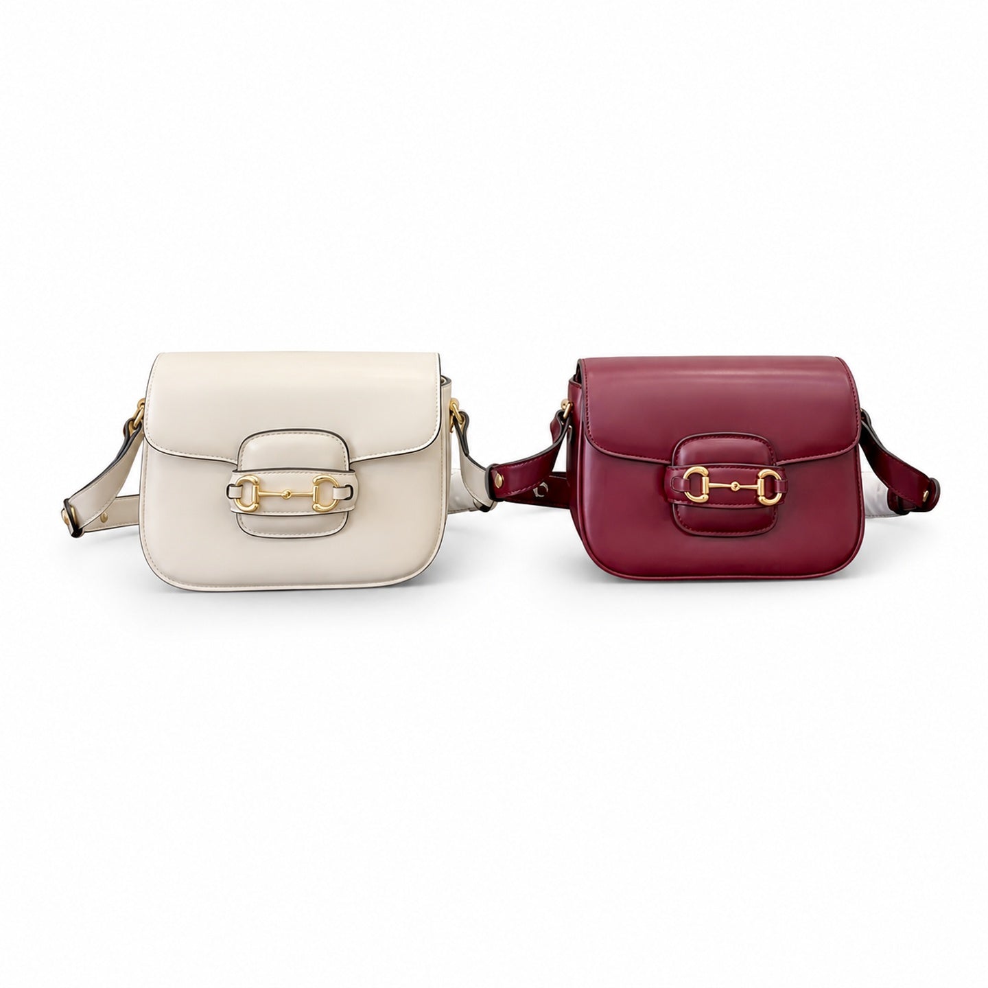 Gucci Horsebit 1955 Mini Leather White Red Shoulder Bag