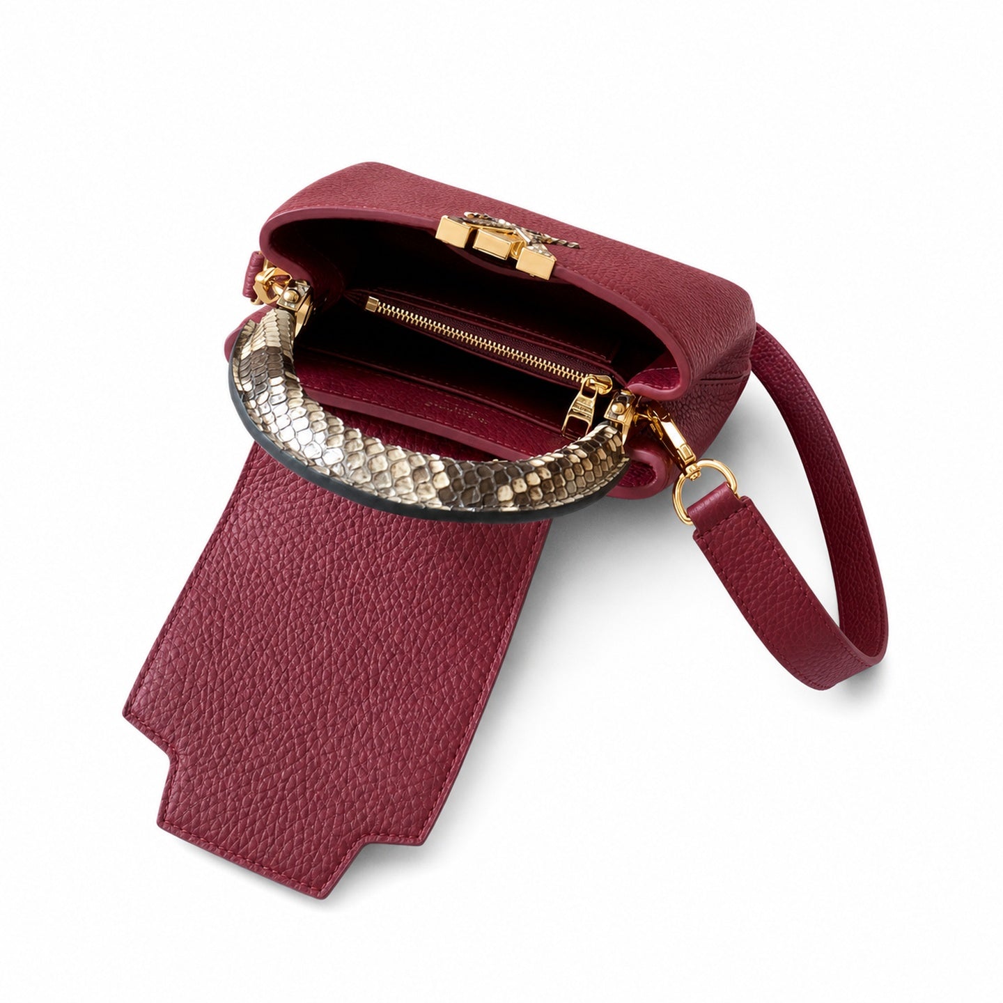 Louis Vuitton Mini Snakeskin Leather Gold Handbag