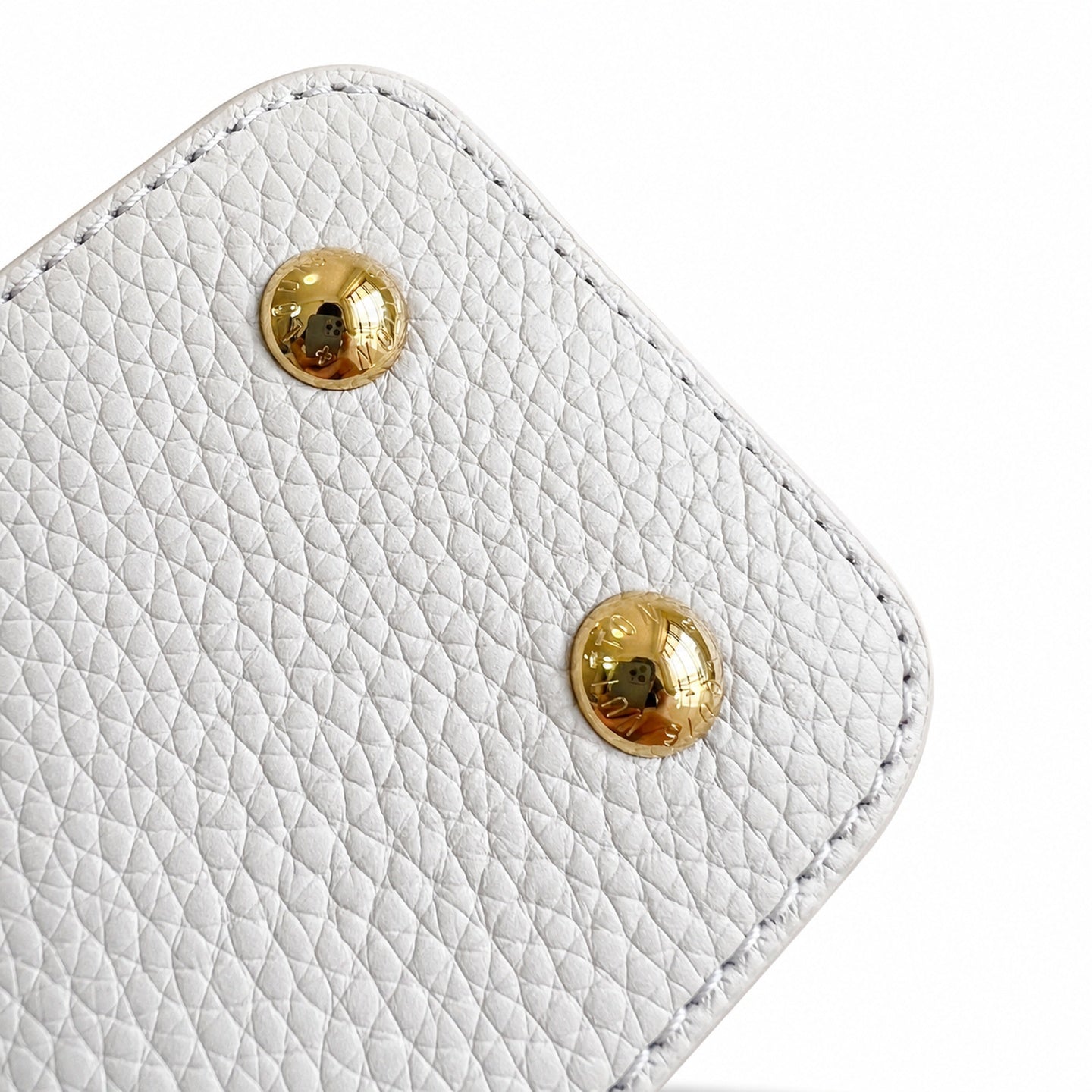 Louis Vuitton Capucines Mini Leather White Brown Handbag