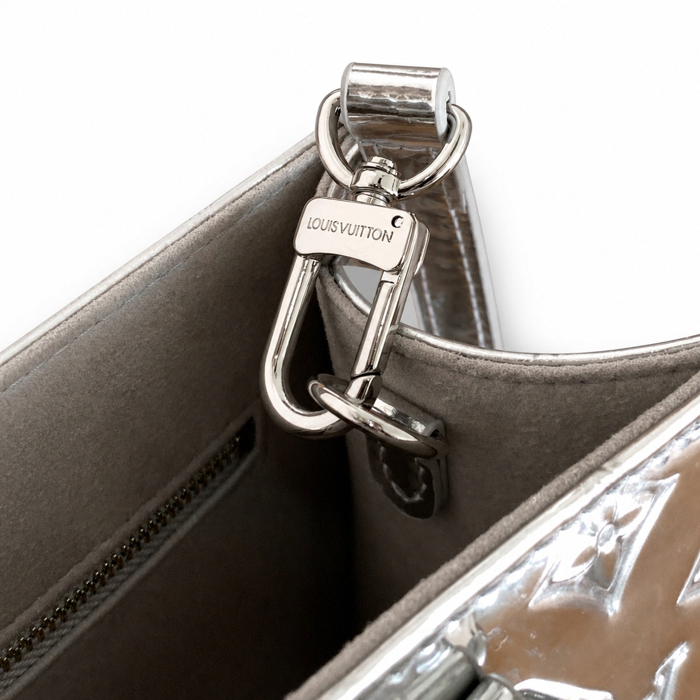 Louis Vuitton OnTheGo Small Cotton Canvas Silver Handbag