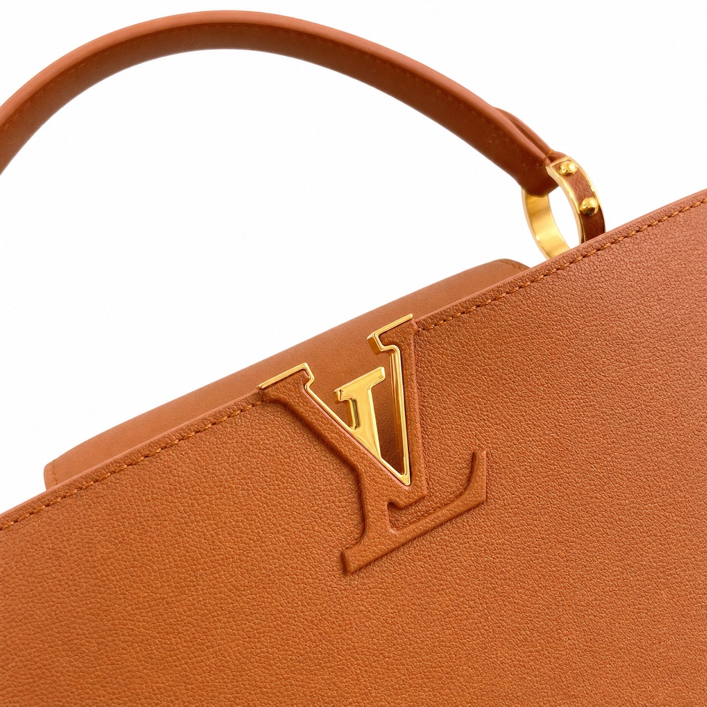 Louis Vuitton Capucines Small Suede Leather Brown Handbag