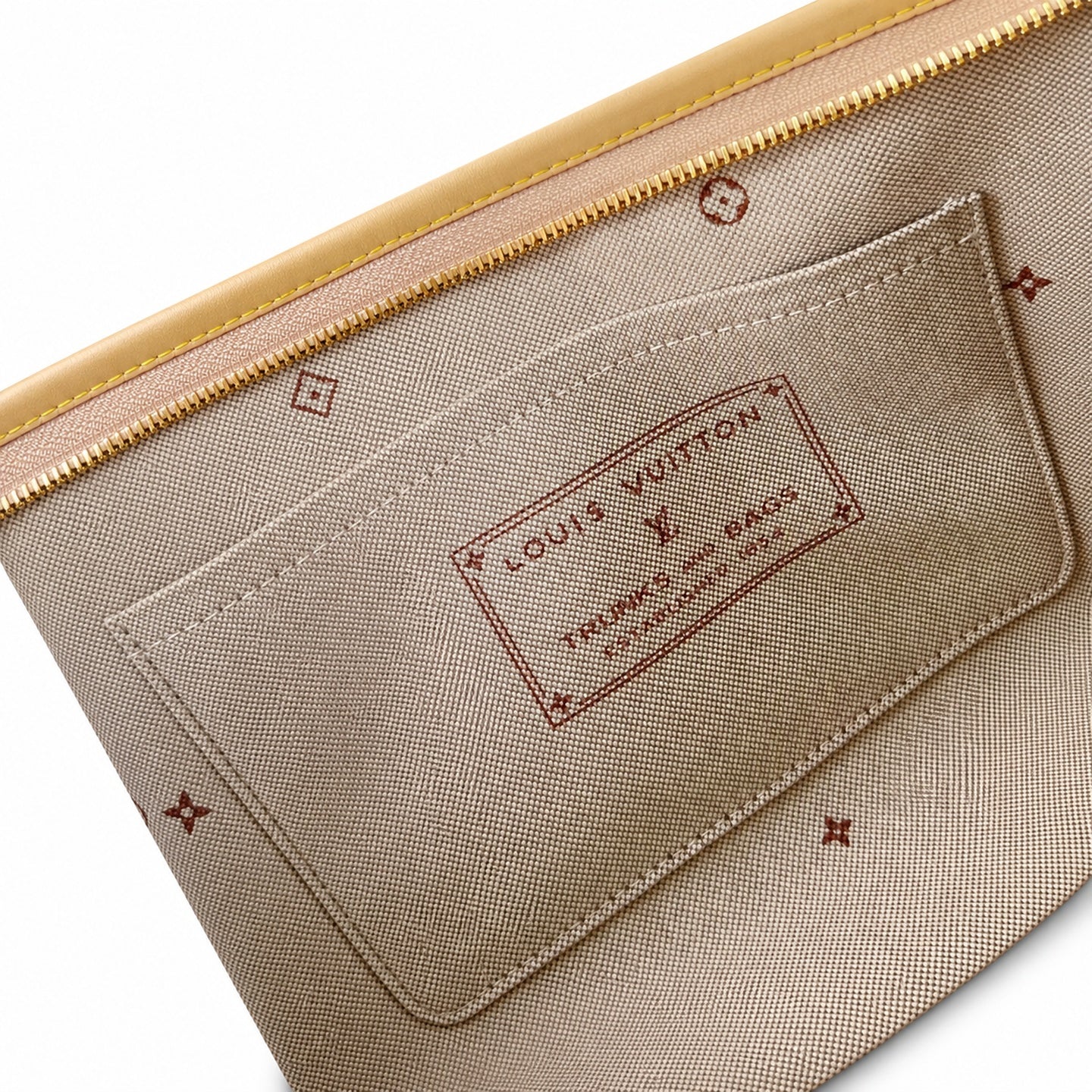 Louis Vuitton CarryAll Embroidered Cotton Canvas Jacquard Leather Handbag