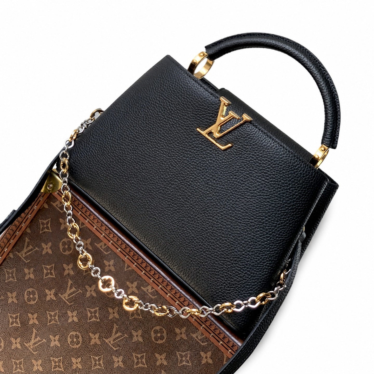 Louis Vuitton Capucines Medium Leather Black Handbag