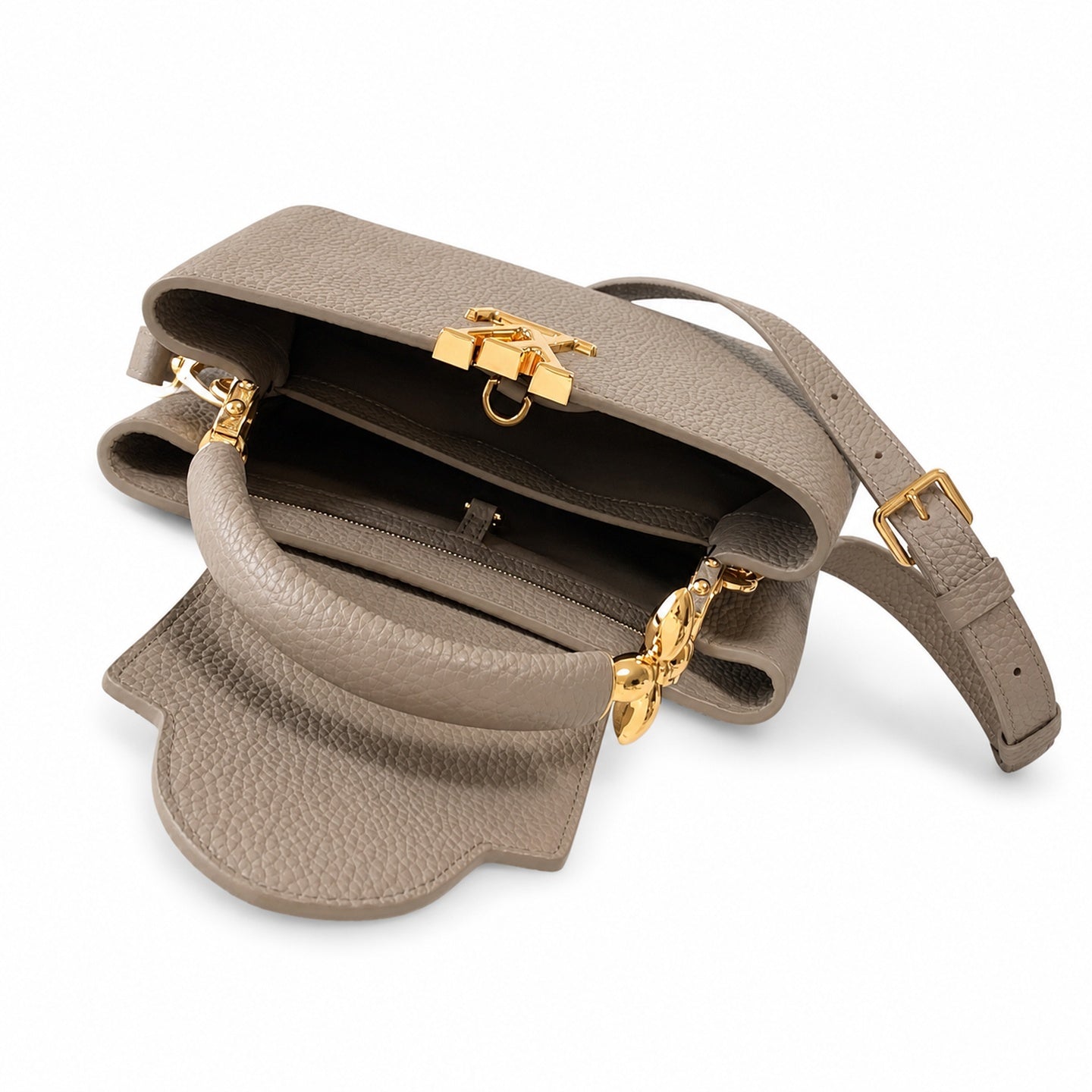 Louis Vuitton Capucines Leather Gray Handbag