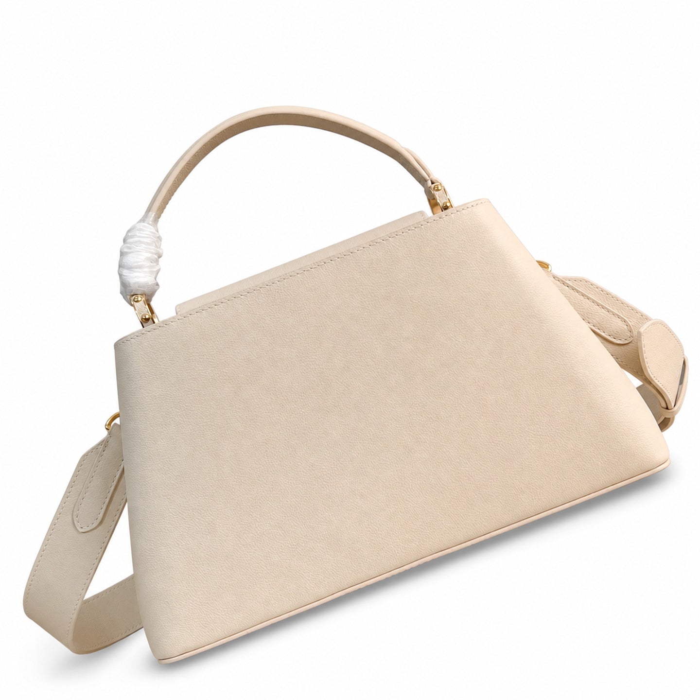 Louis Vuitton Capucines Medium Suede Leather White Brown Handbag