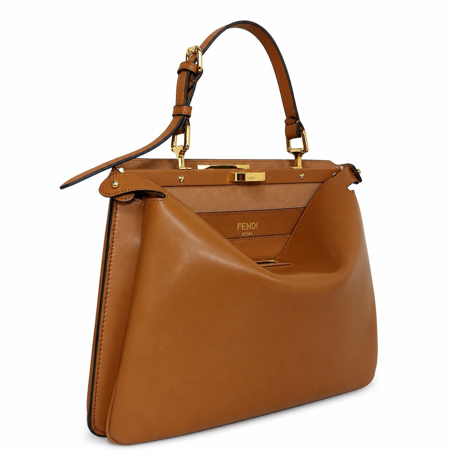 Fendi Peekaboo Soft Large Velvet Leather Handbag