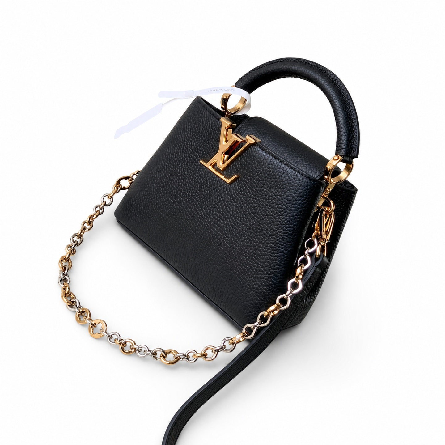 Louis Vuitton Capucines Mini Leather Black Handbag