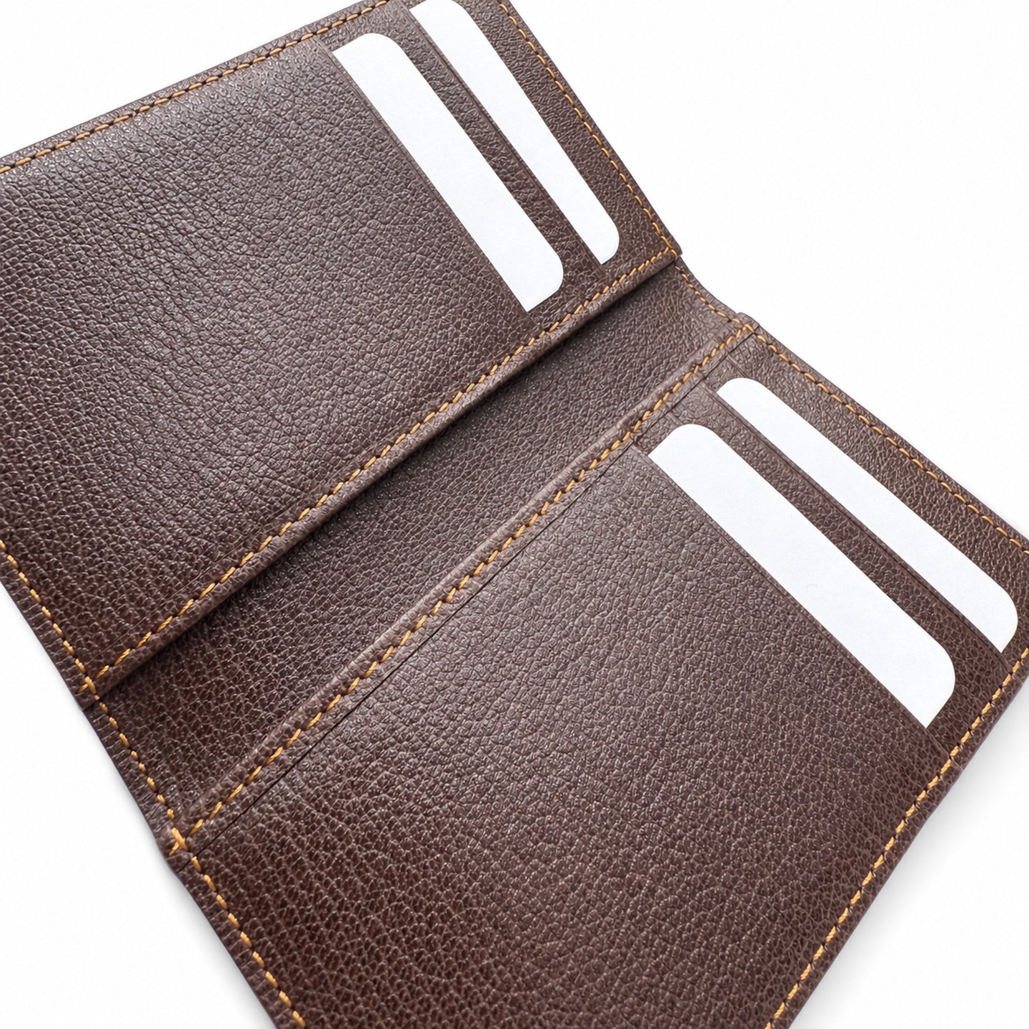 Gucci Canvas Leather Brown Gold Silver Card Holder