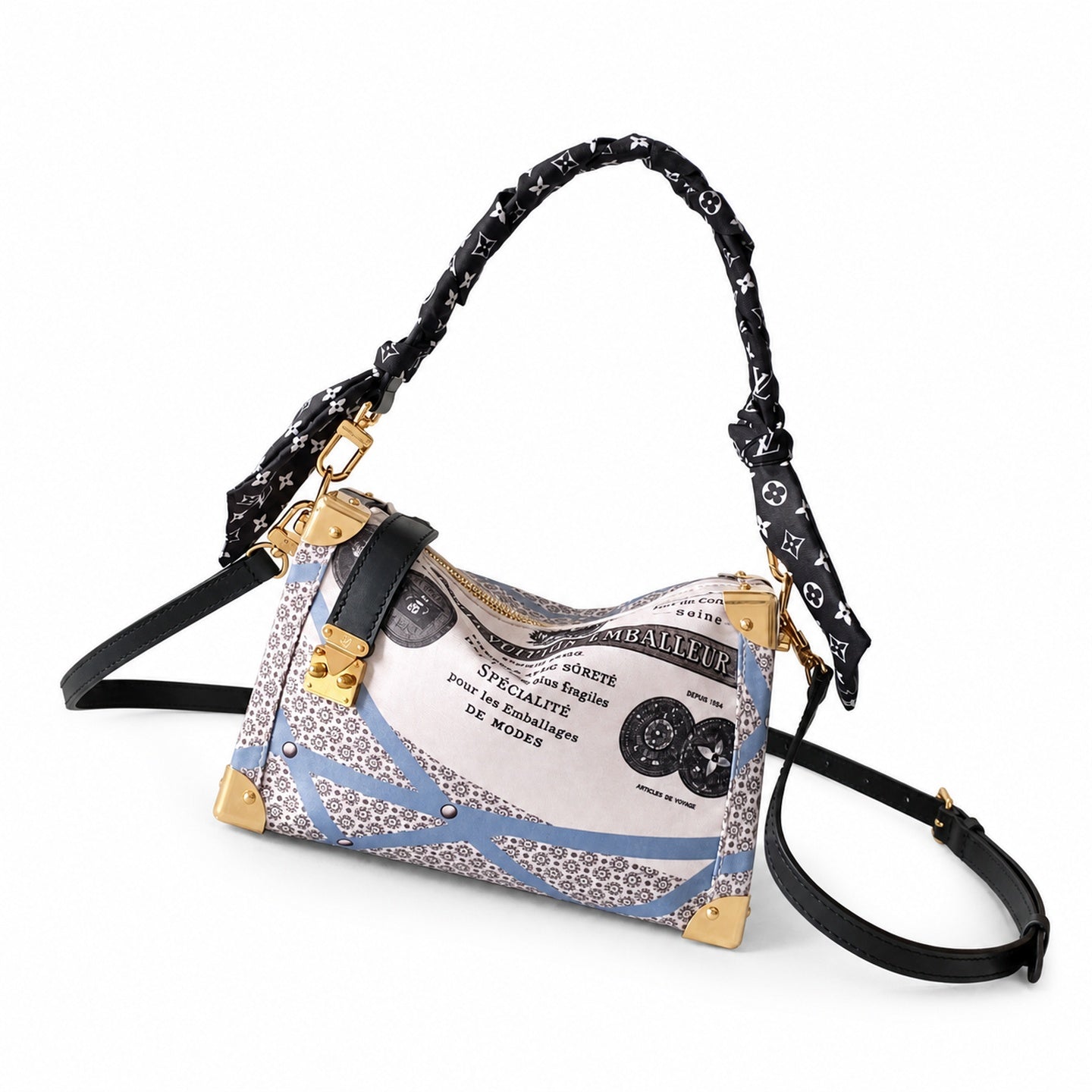 Louis Vuitton Side Trunk Medium Silk Handbag