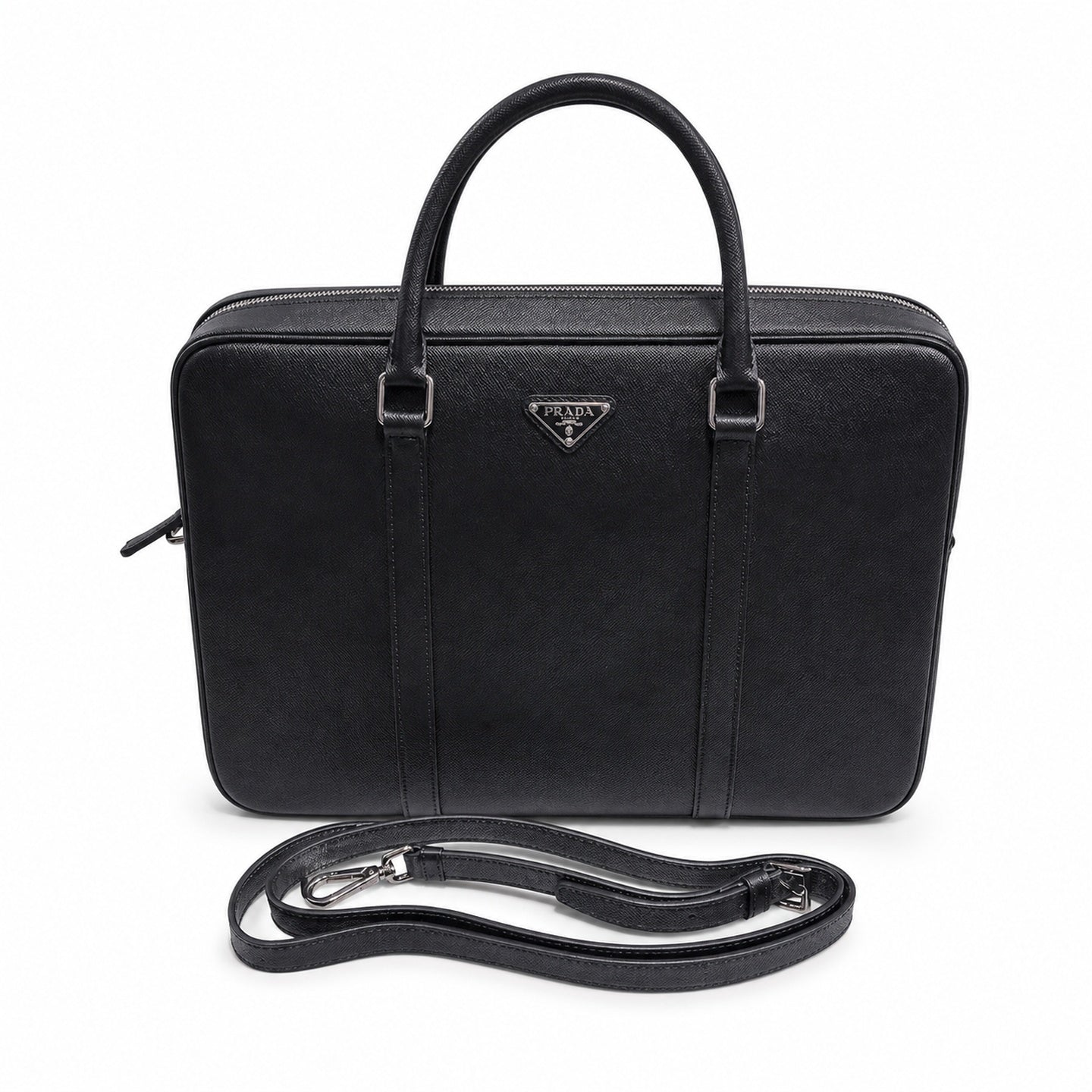 Prada Saffiano Leather Black Briefcase