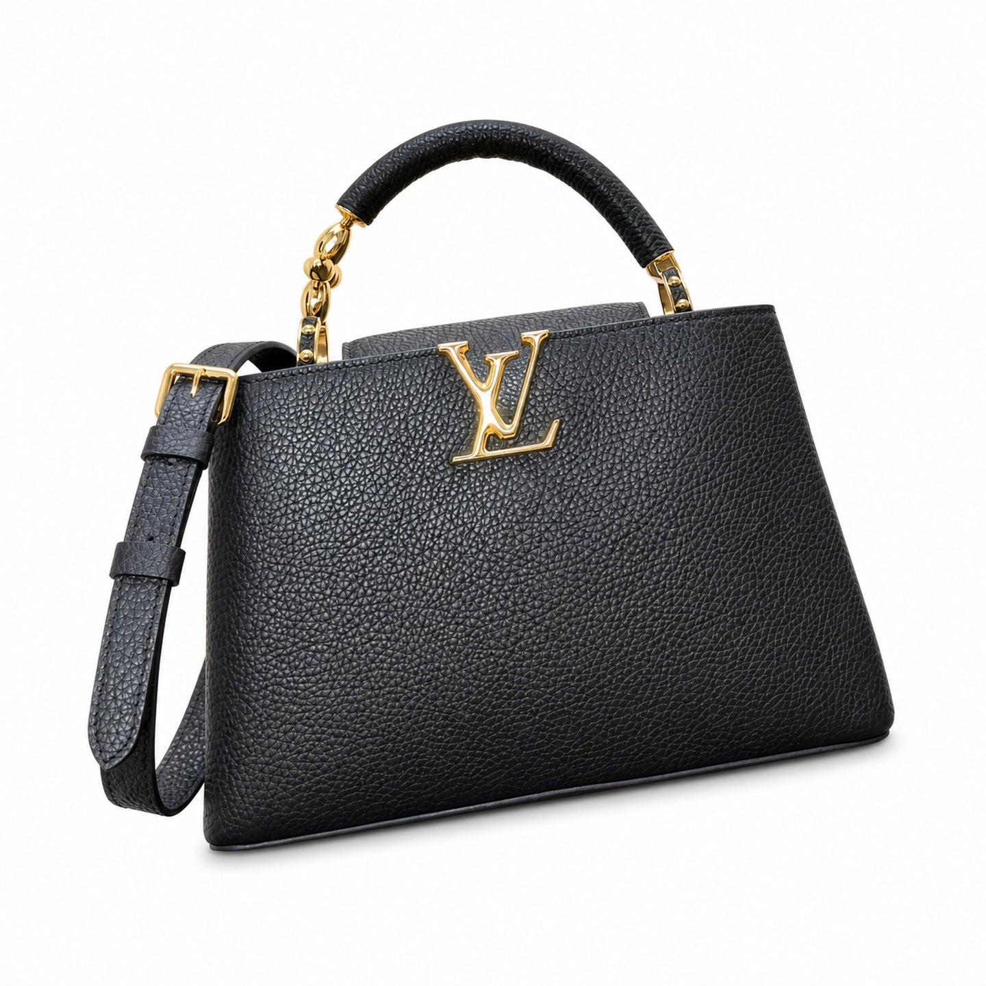 Louis Vuitton Capucines Leather Black Handbag