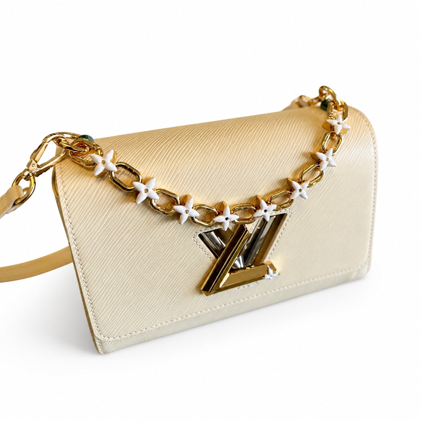Louis Vuitton Twist Medium Leather White Handbag
