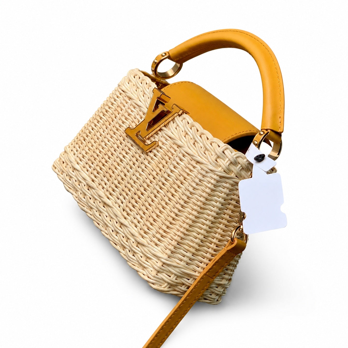 Louis Vuitton Capucines Mini Leather Yellow Handbag