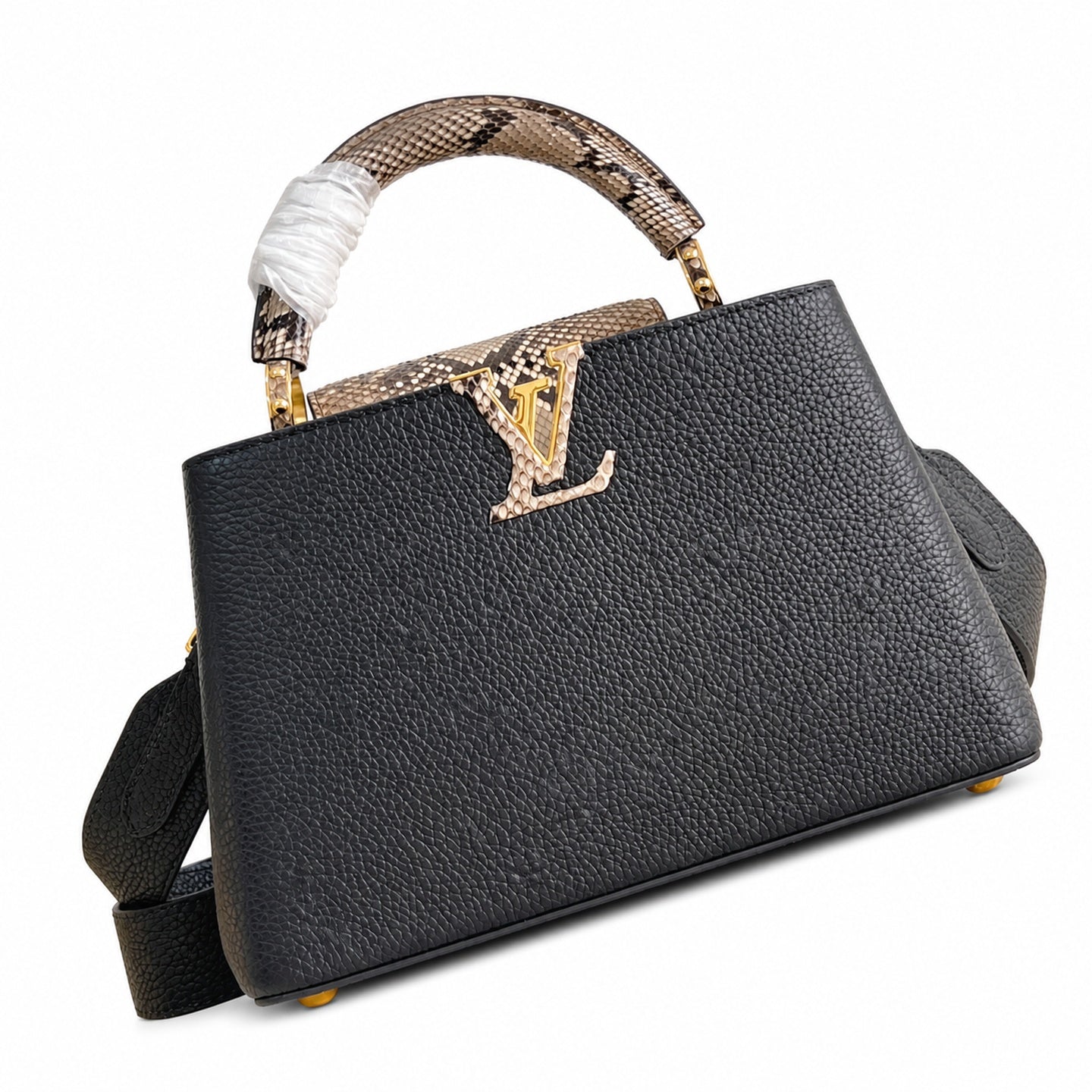 Louis Vuitton Capucines Small Snakeskin Leather Black Handbag