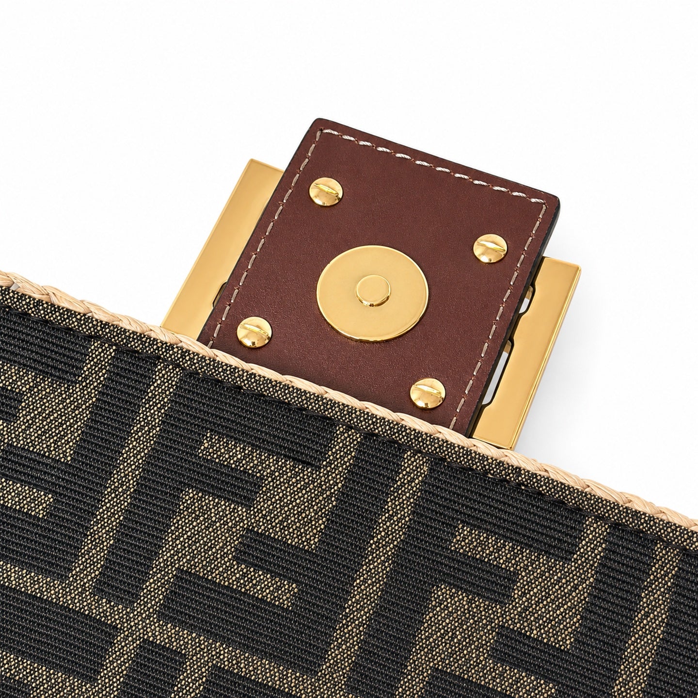 Fendi Baguette Raffia Leather Brown Handbag