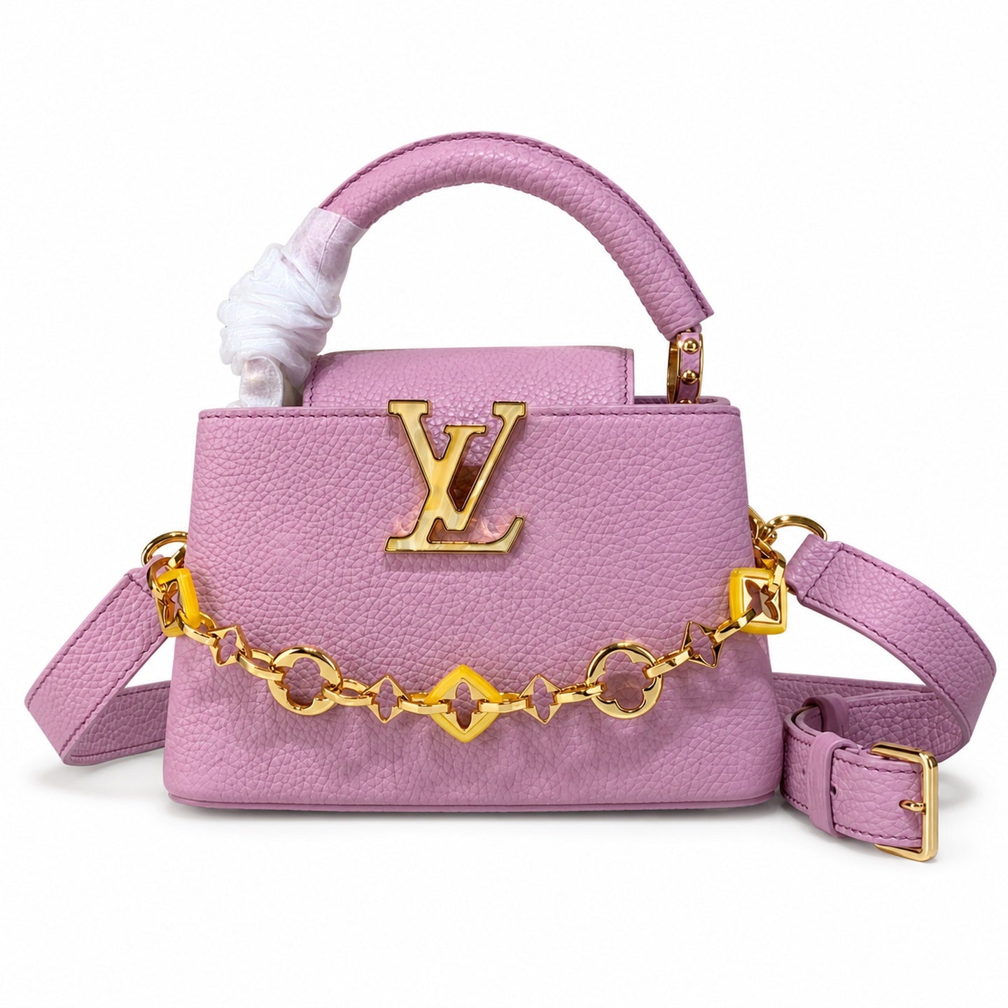 Louis Vuitton Capucines Mini Leather Purple Handbag