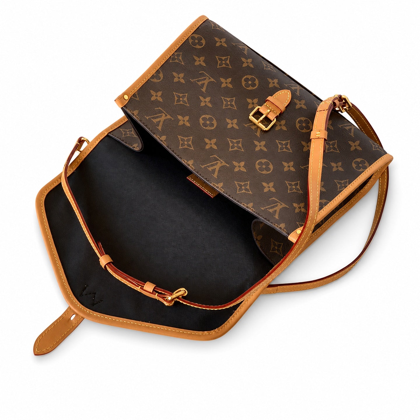 Louis Vuitton Large Canvas Leather Gold Handbag