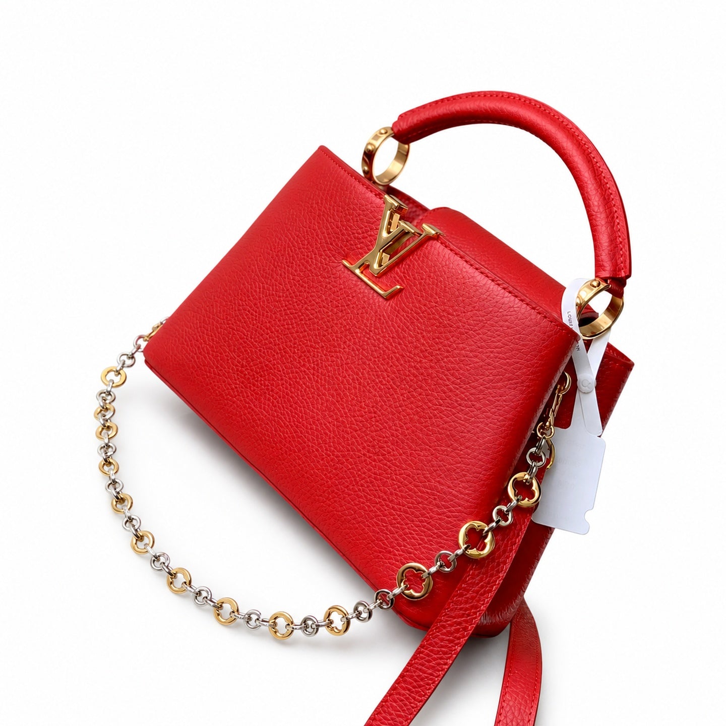 Louis Vuitton Capucines Small Leather Red Handbag