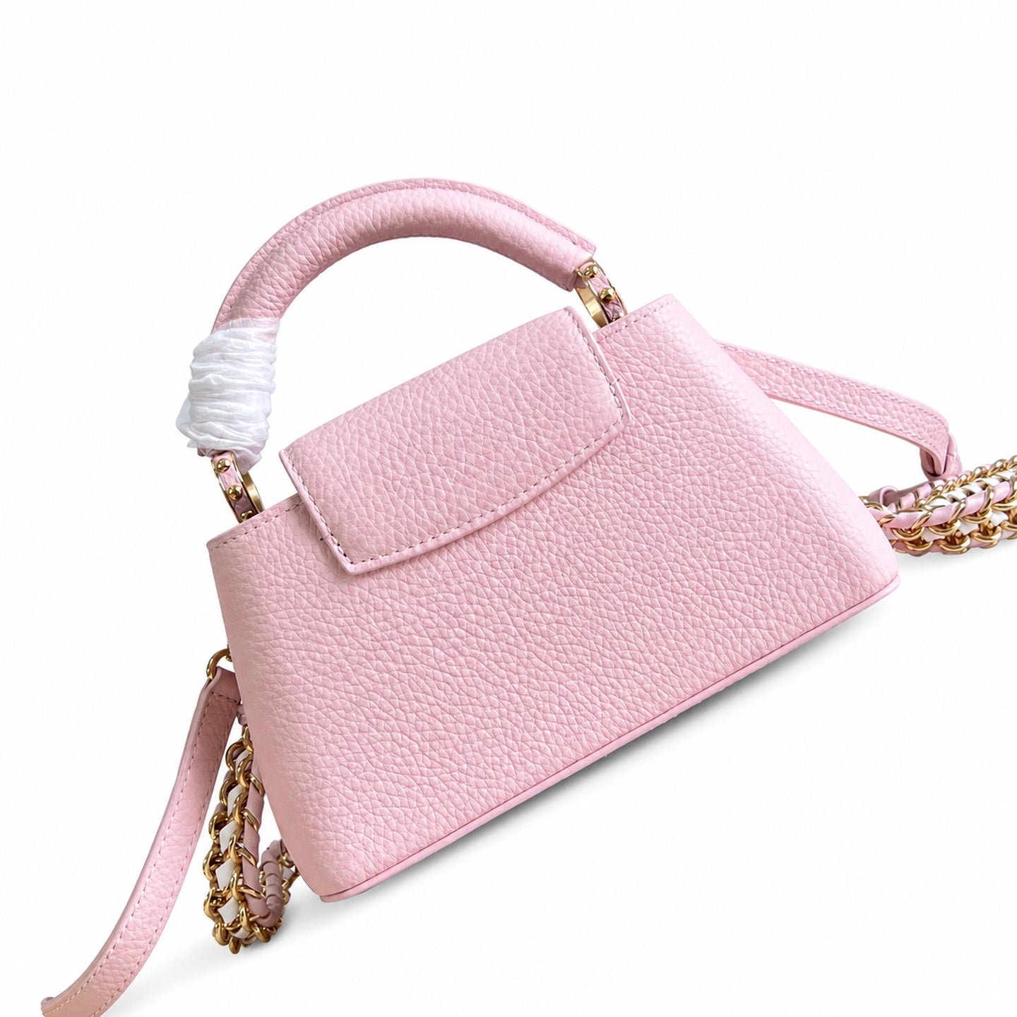Louis Vuitton Capucines Mini Knit Leather Pink Handbag
