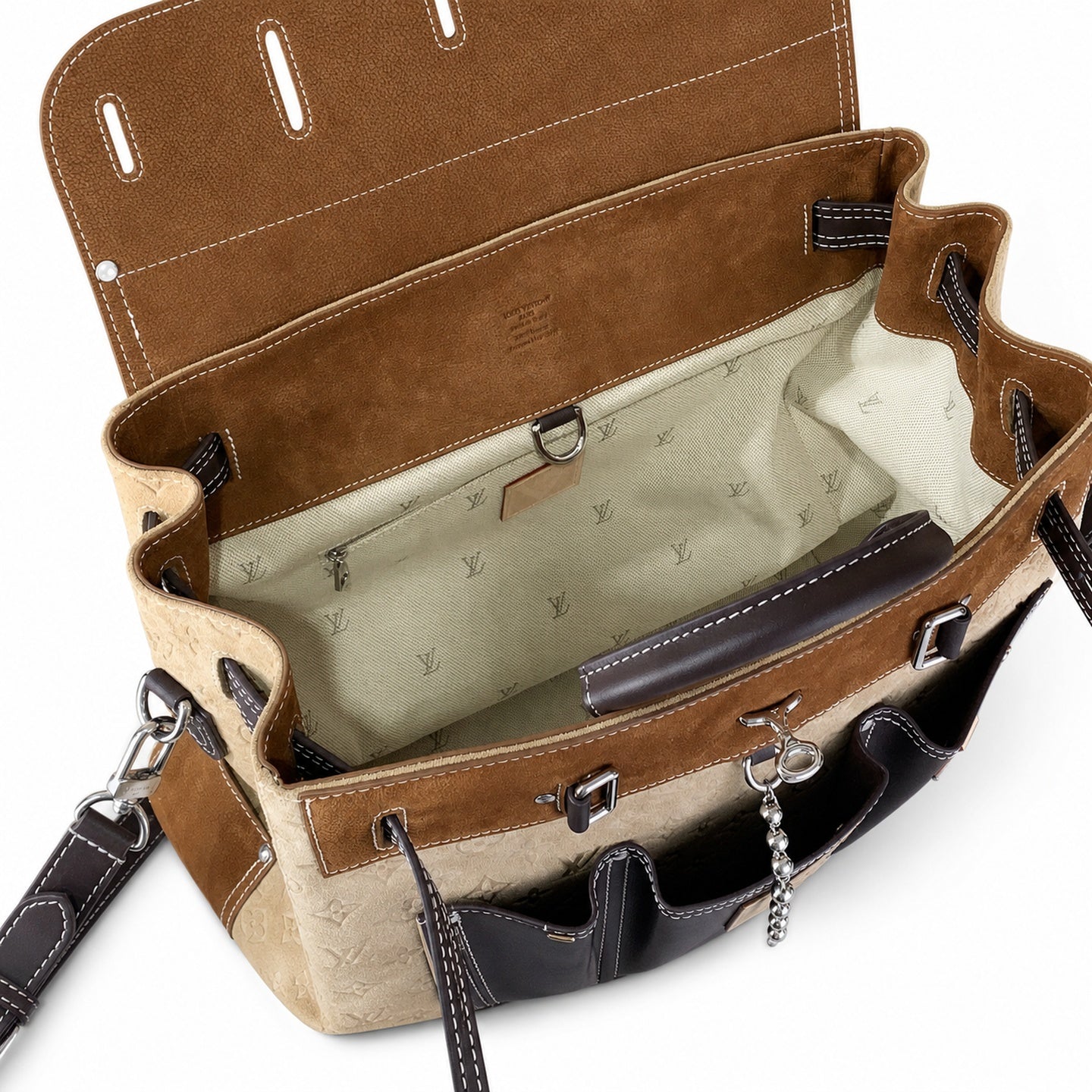 Louis Vuitton Suede Leather Handbag