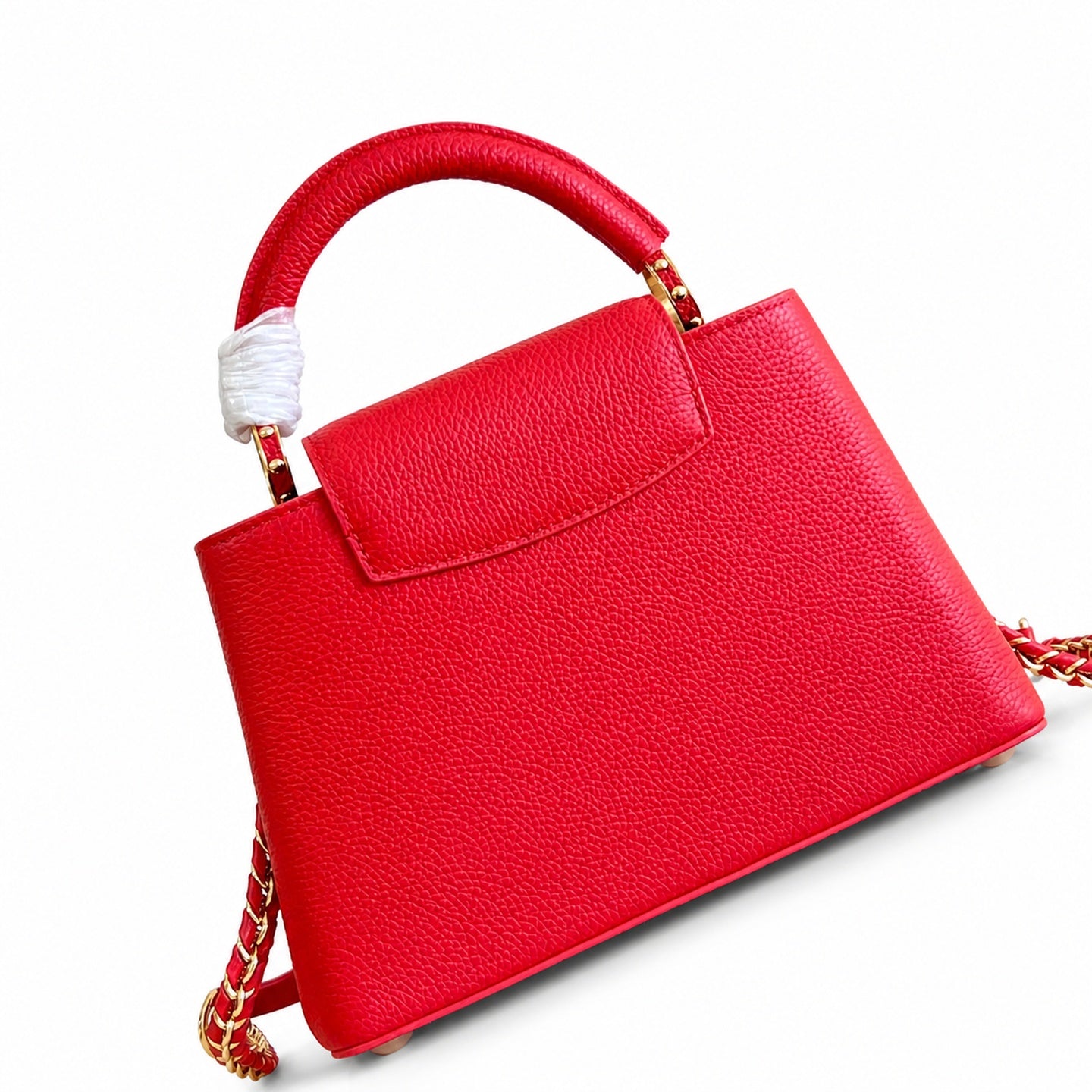 Louis Vuitton Capucines Takashi Murakami Small Denim Leather Red Gold Handbag