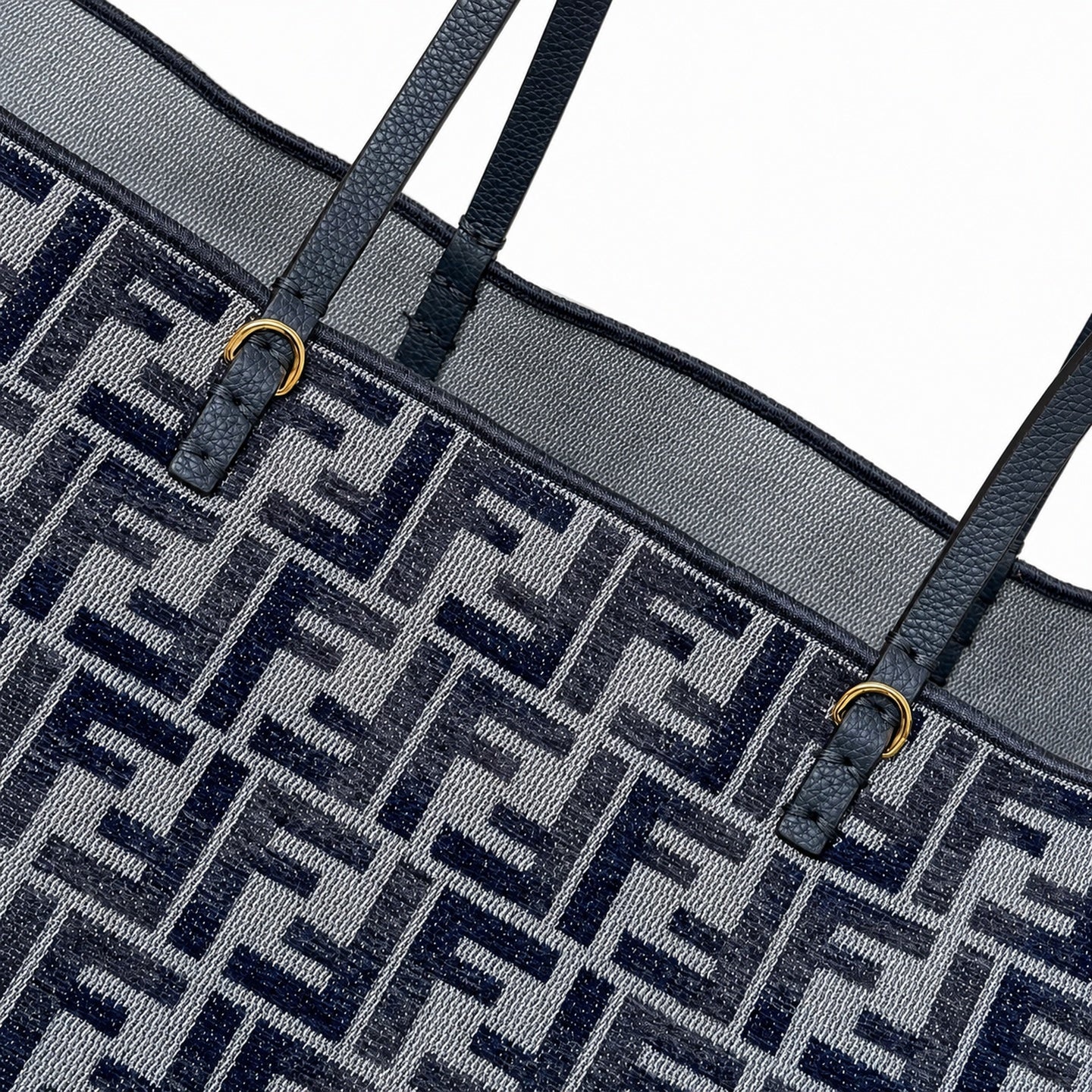Fendi Roll Reversible Denim Gray Blue Bag