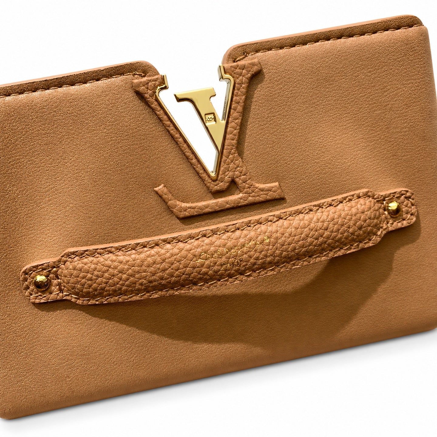 Louis Vuitton Capucines Leather Brown Gold Handbag