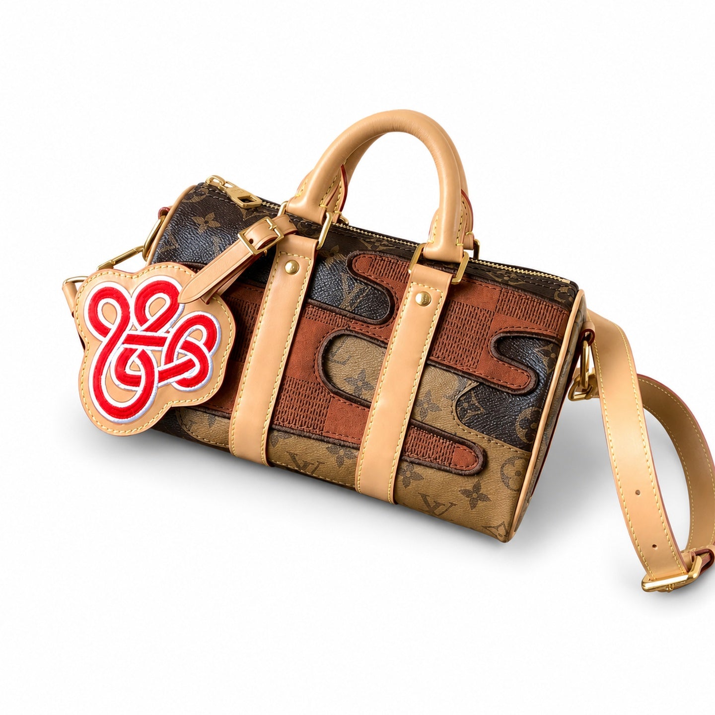 Louis Vuitton Keepall Embroidered Canvas Handbag