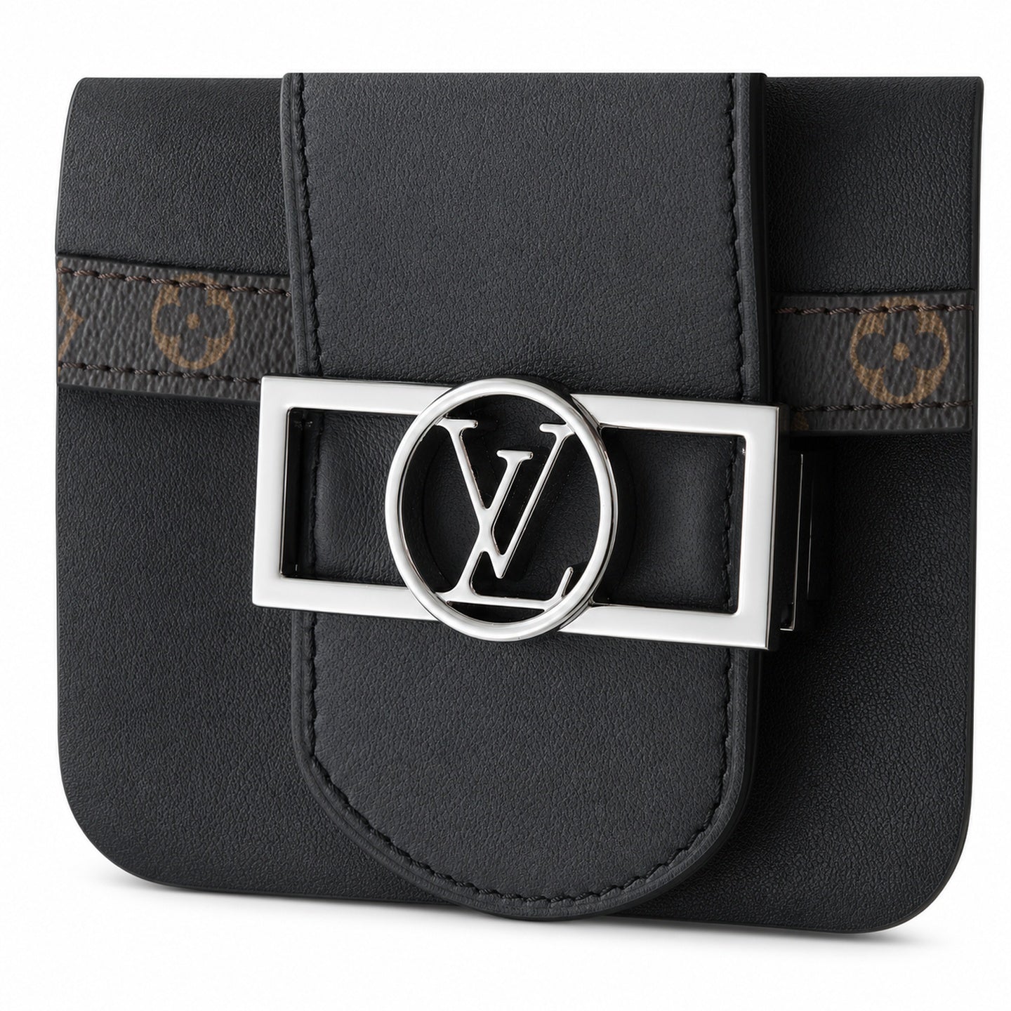 Louis Vuitton Dauphine Medium Canvas Leather Black Handbag