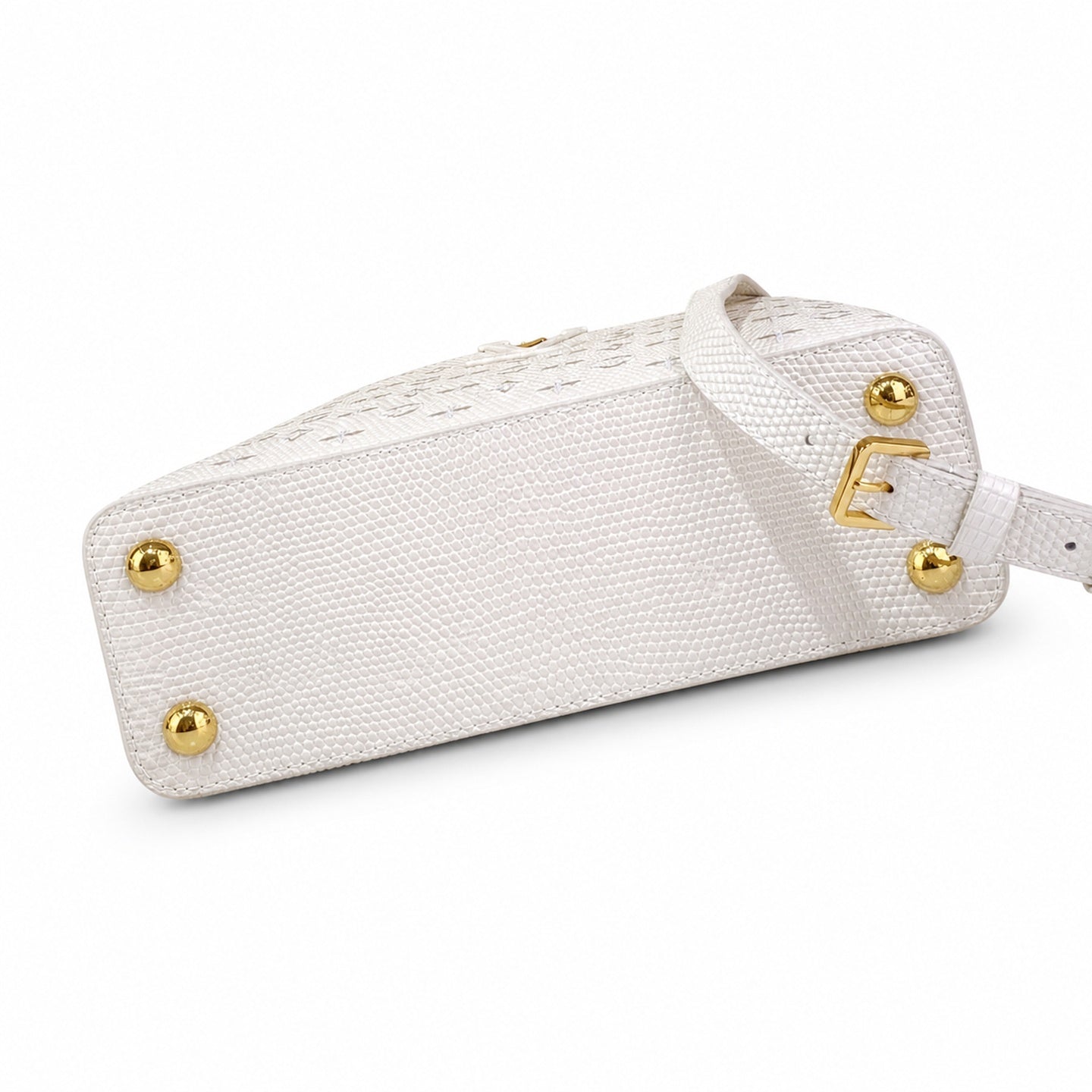 Louis Vuitton Capucines Jacquard Leather White Handbag