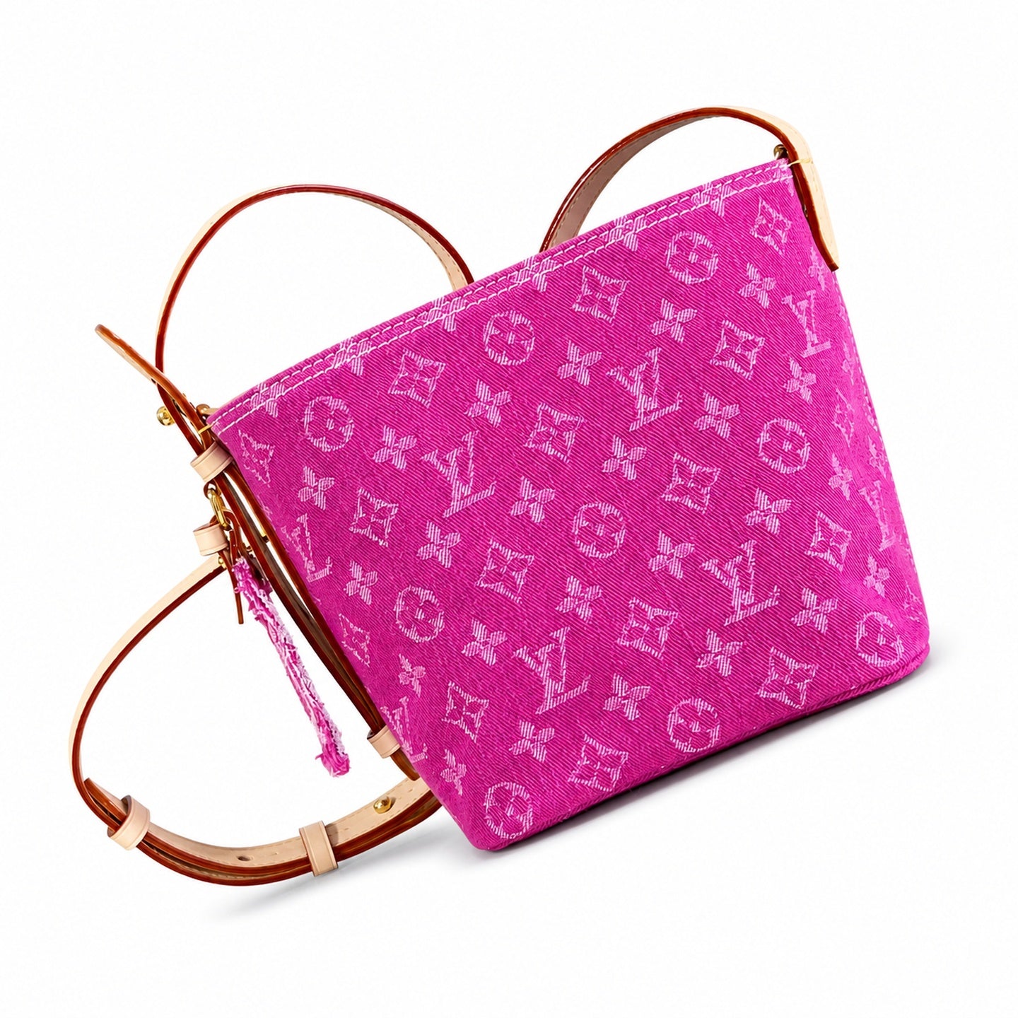 Louis Vuitton All In Denim Leather Red Handbag