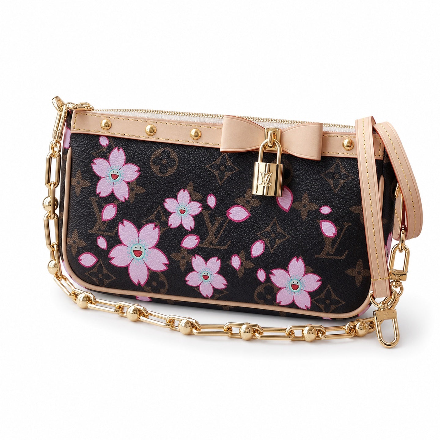 Louis Vuitton Takashi Murakami Canvas Leather Handbag