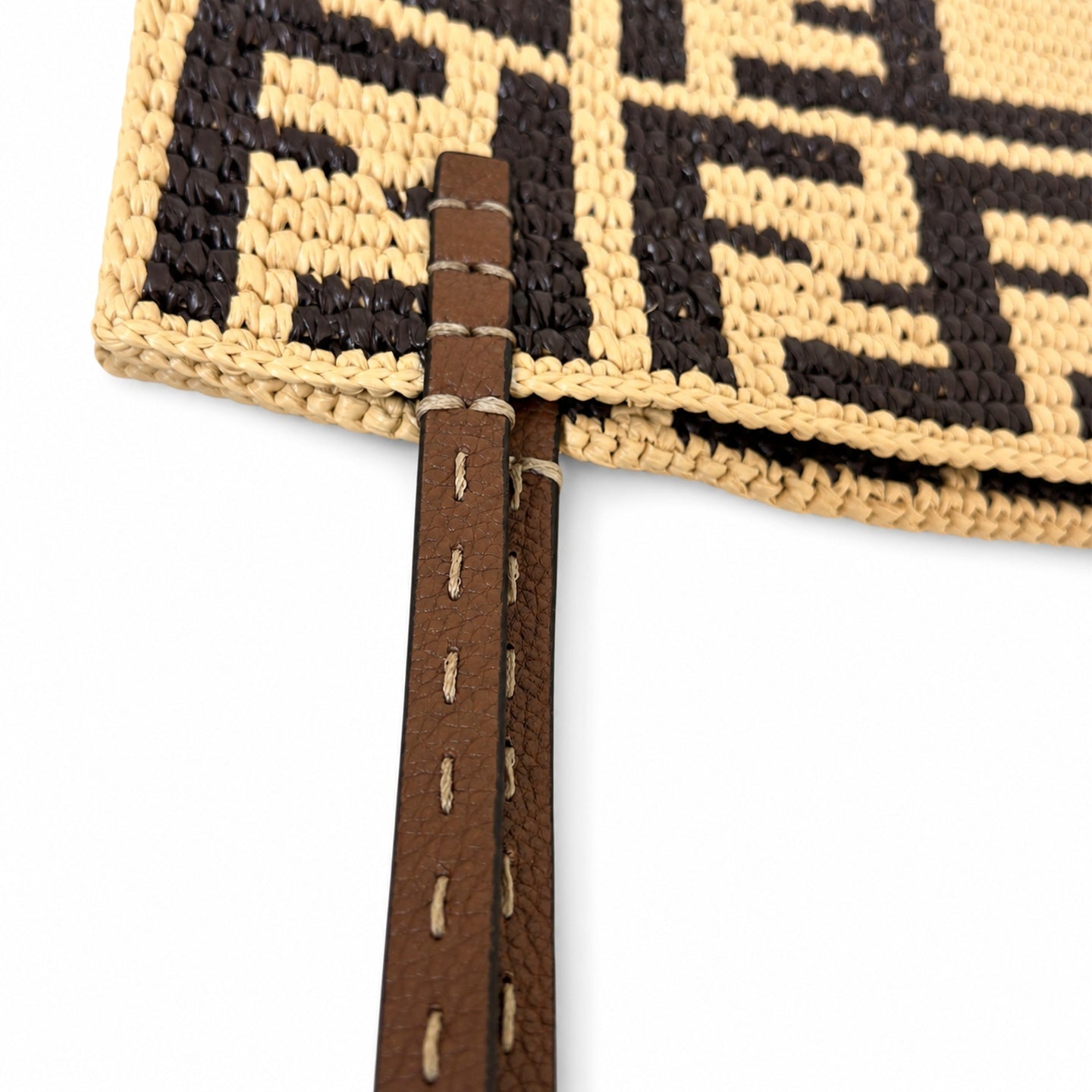 Fendi Roll Large Raffia Shopping Bag