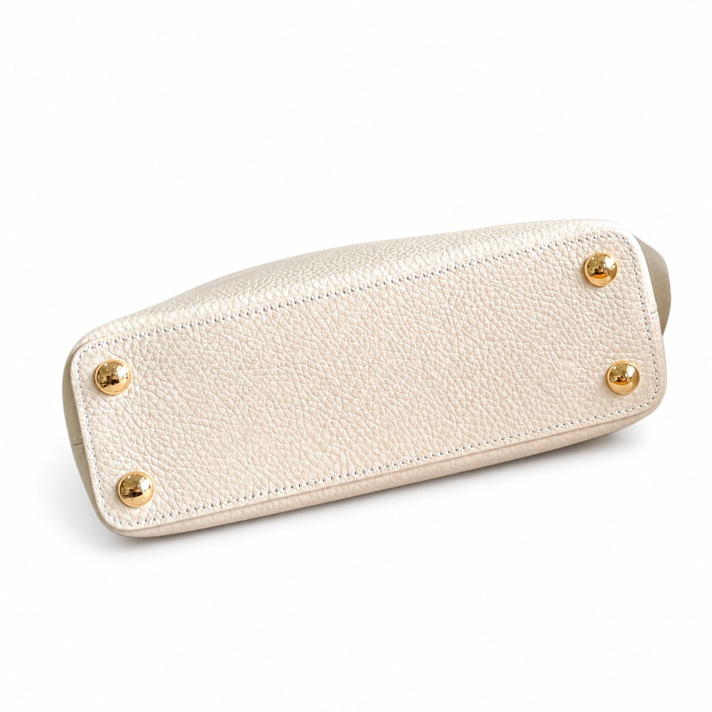 Louis Vuitton Capucines Leather White Gold Handbag