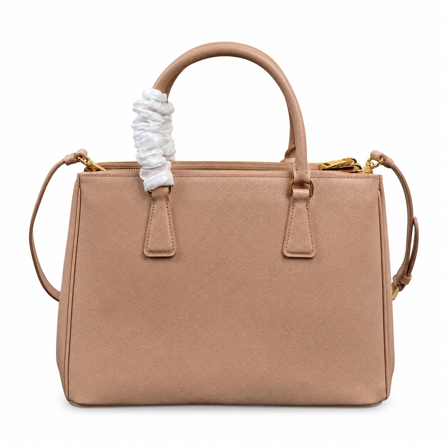 Prada Saffiano Large Leather Gold Bag