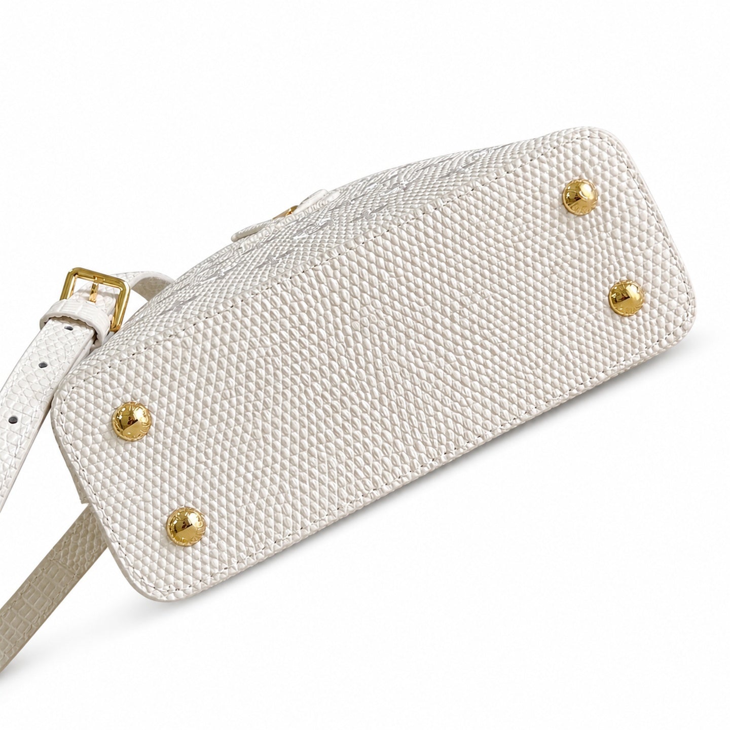 Louis Vuitton Capucines Mini Embroidered Leather White Handbag