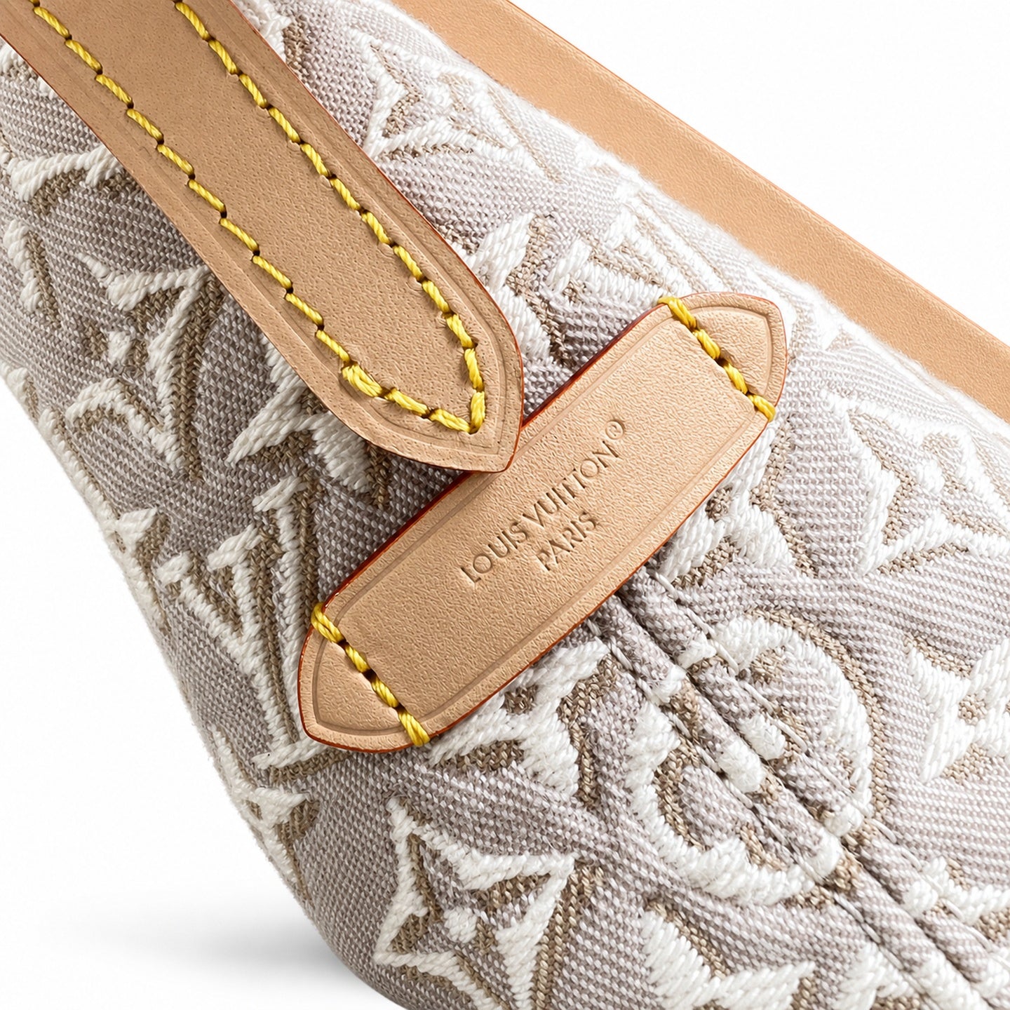 Louis Vuitton CarryAll Embroidered Cotton Canvas Jacquard Leather Handbag