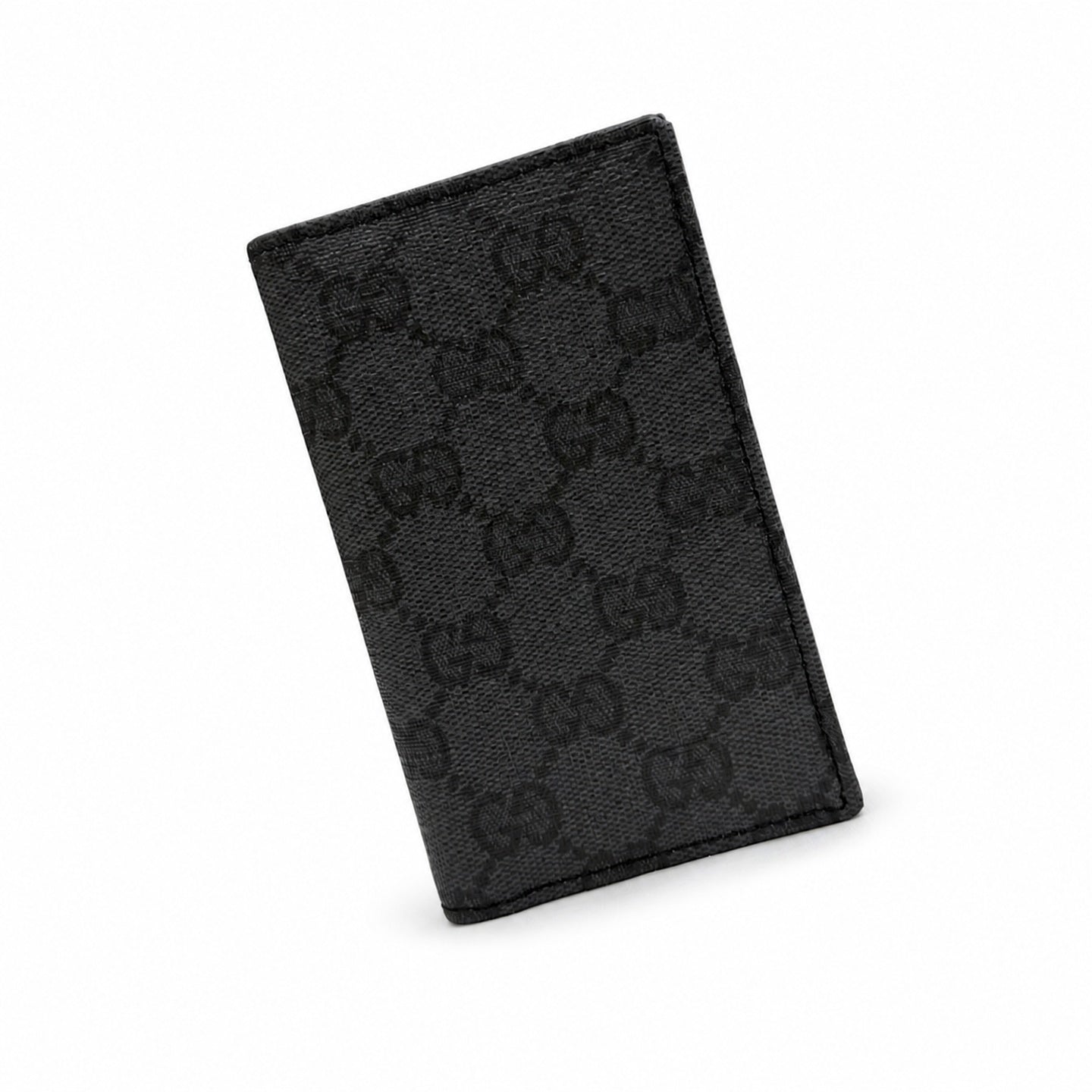 Gucci Canvas Leather Black Silver Card Holder