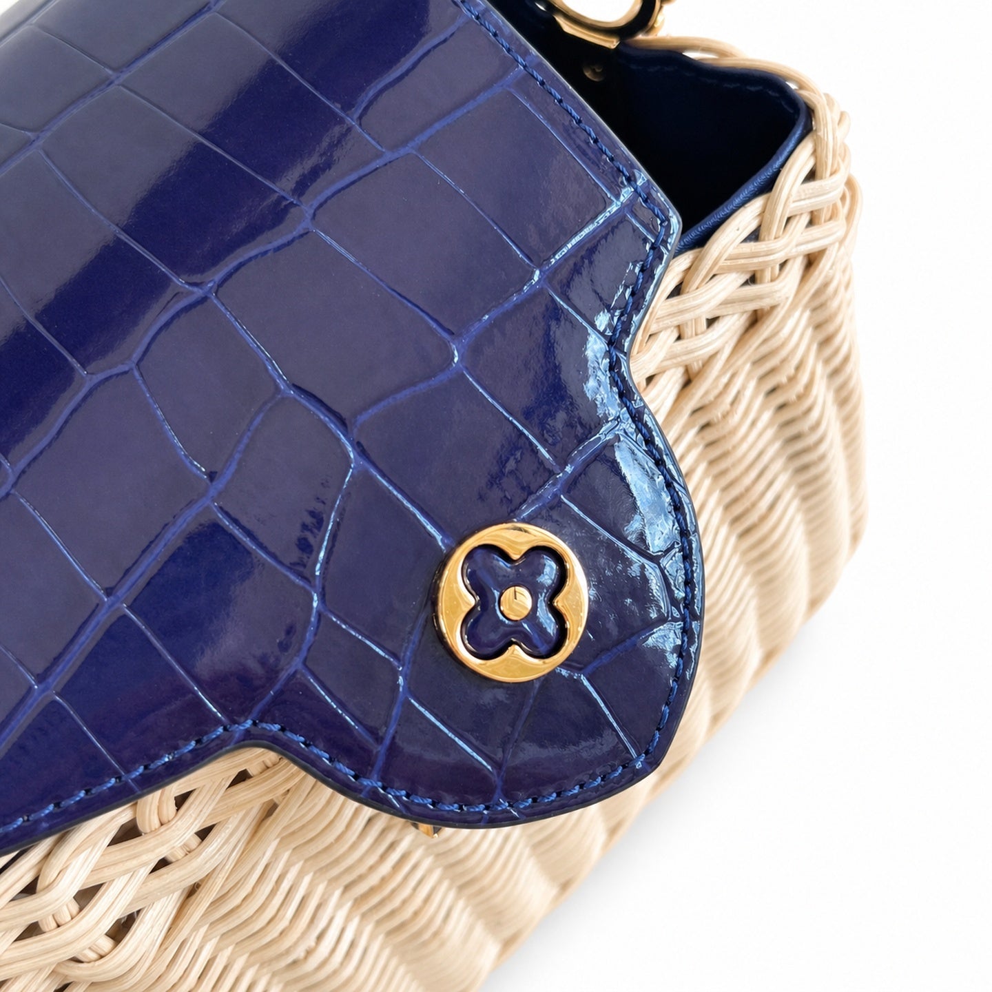 Louis Vuitton Capucines Mini Leather Blue Handbag