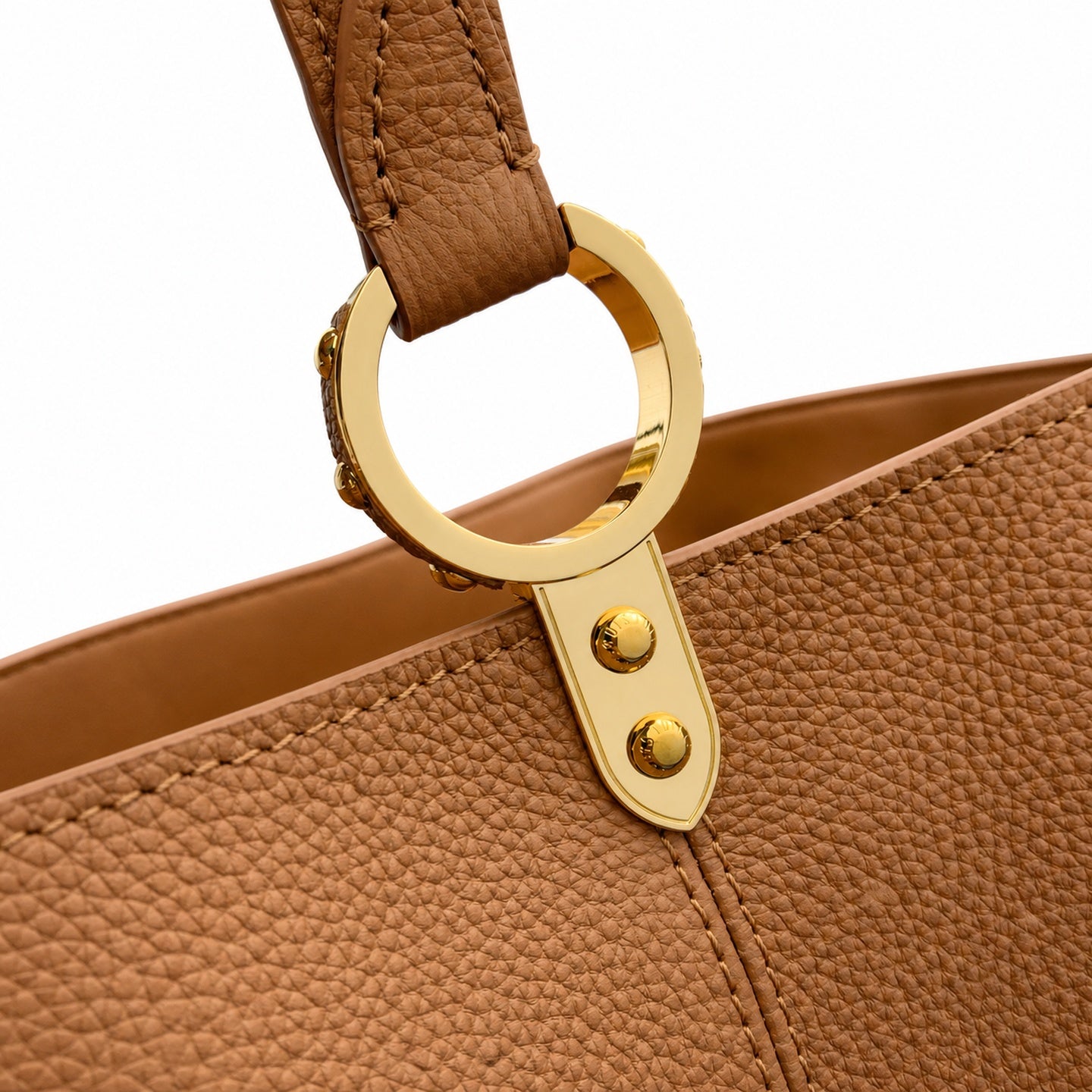 Louis Vuitton Capucines Leather Brown Gold Handbag