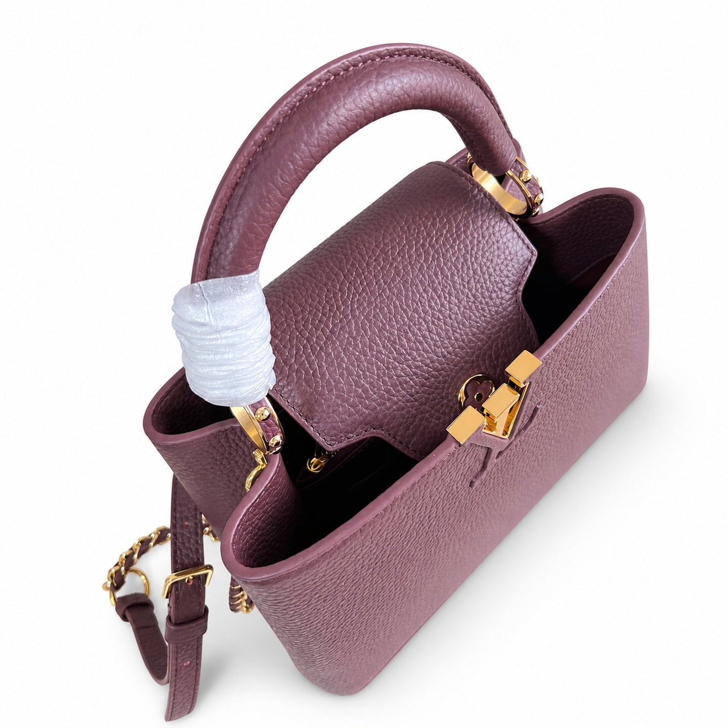 Louis Vuitton Capucines Small Leather Burgundy Handbag