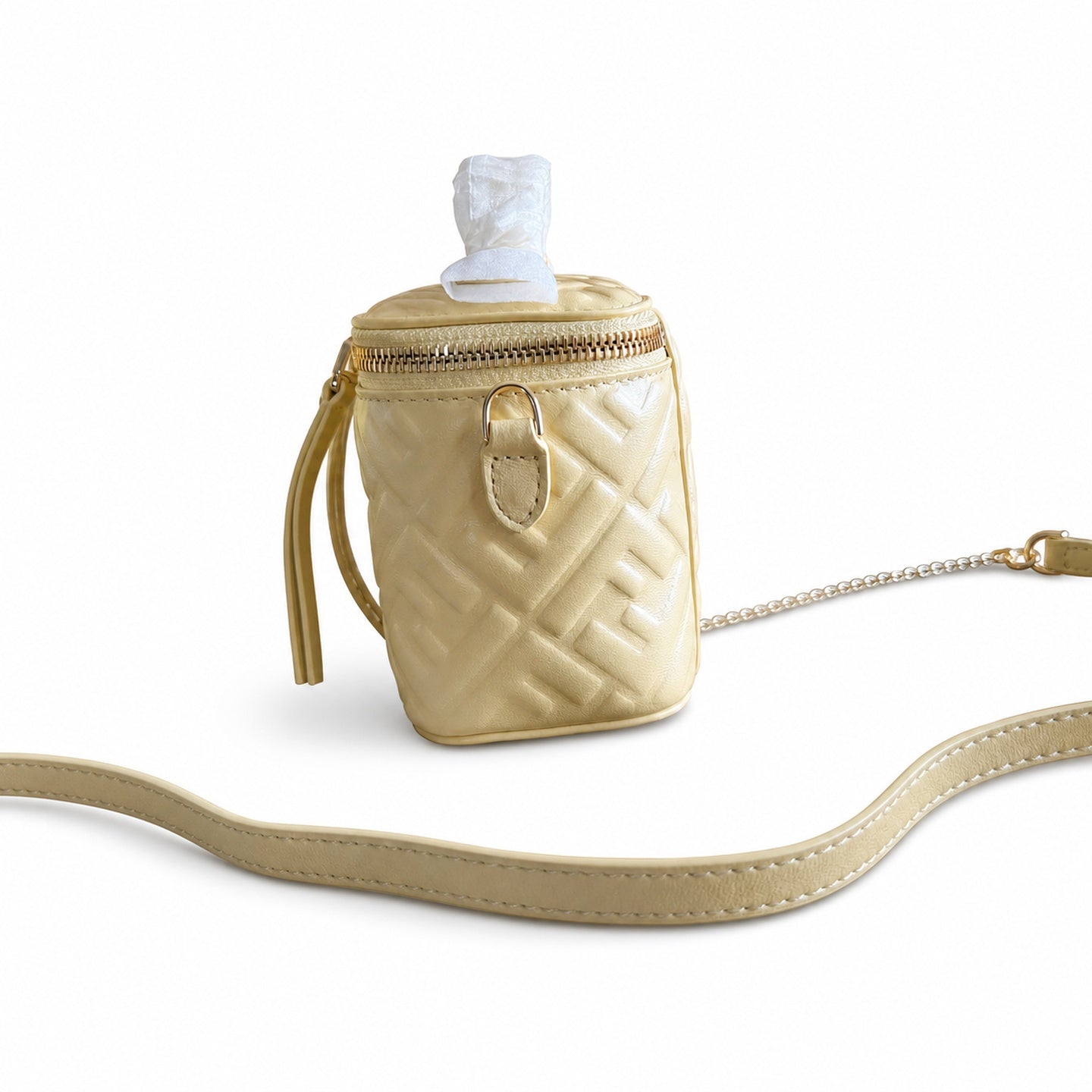 Fendi Mini Leather Yellow Vanity Bag
