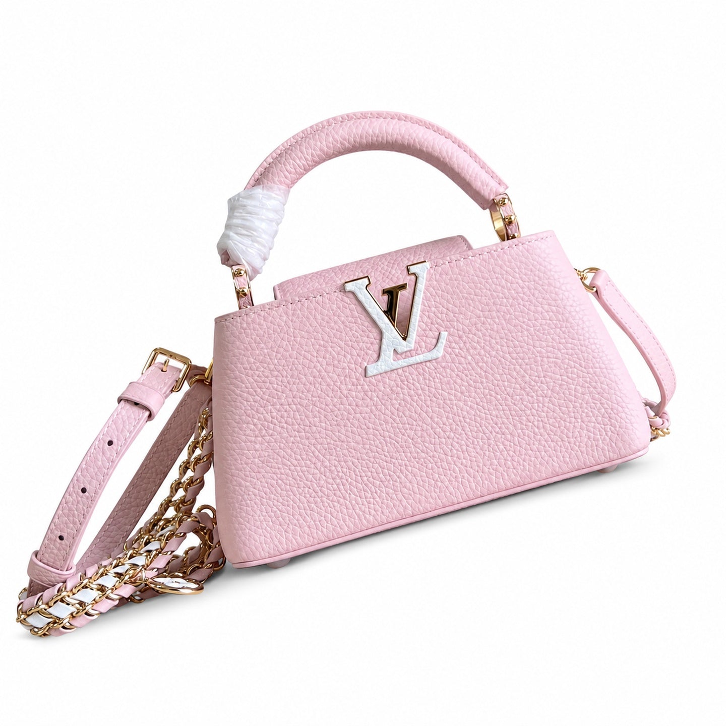 Louis Vuitton Capucines Mini Knit Leather Pink Handbag