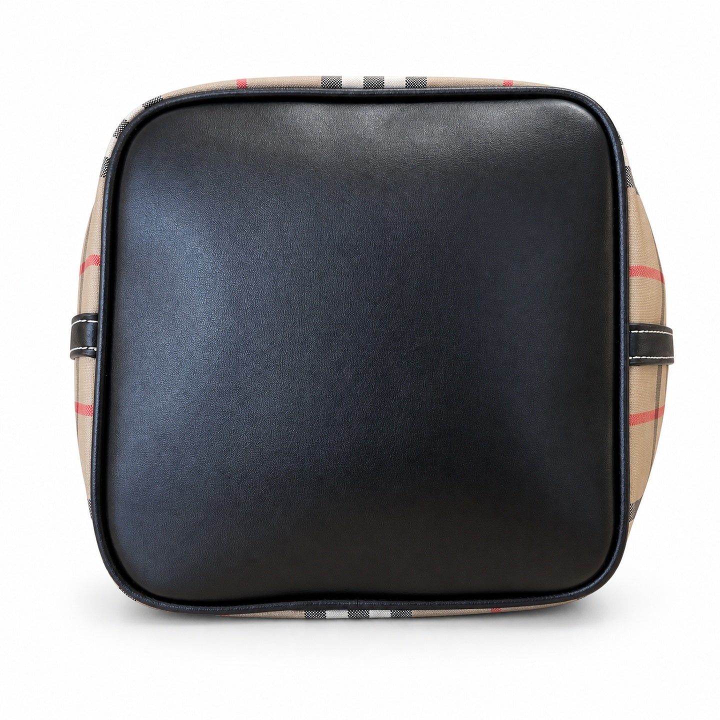 Burberry Leather Check Bucket Bag