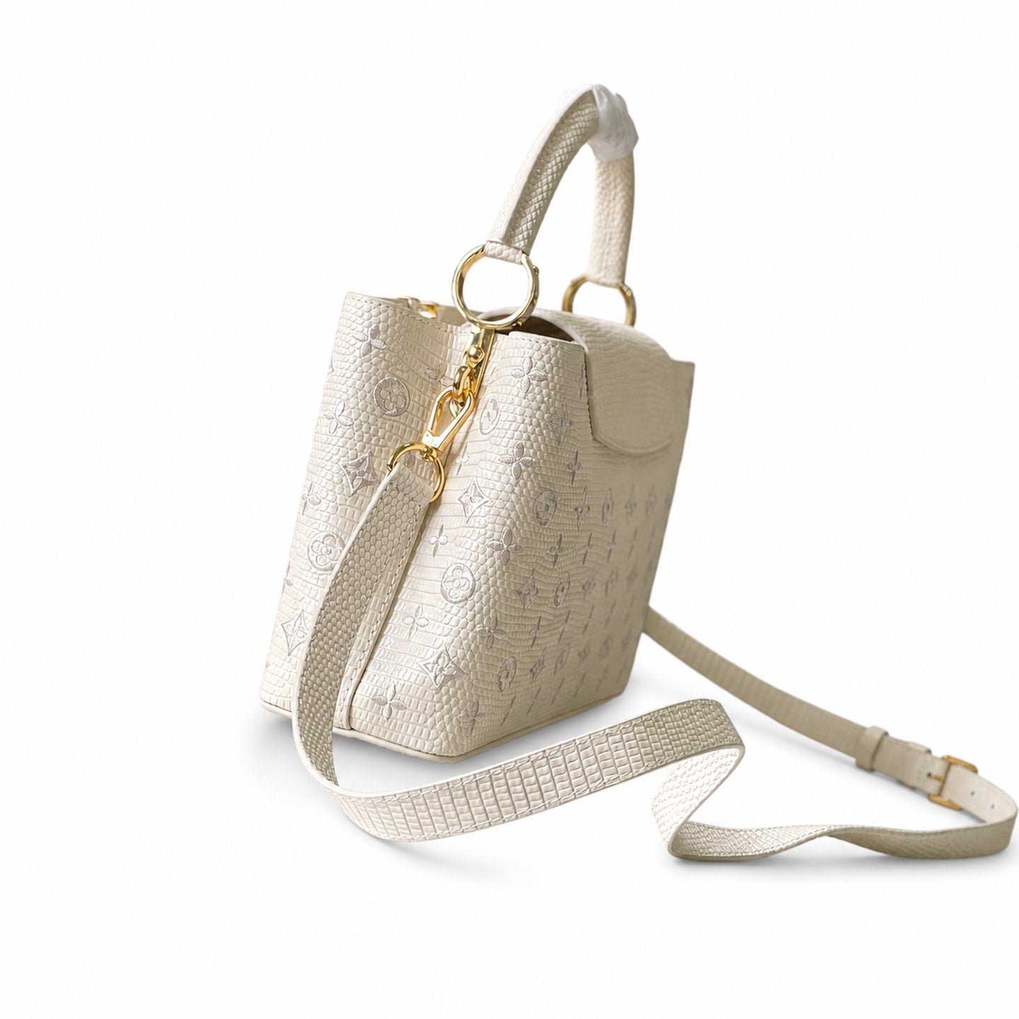 Louis Vuitton Capucines Embroidered Leather White Handbag