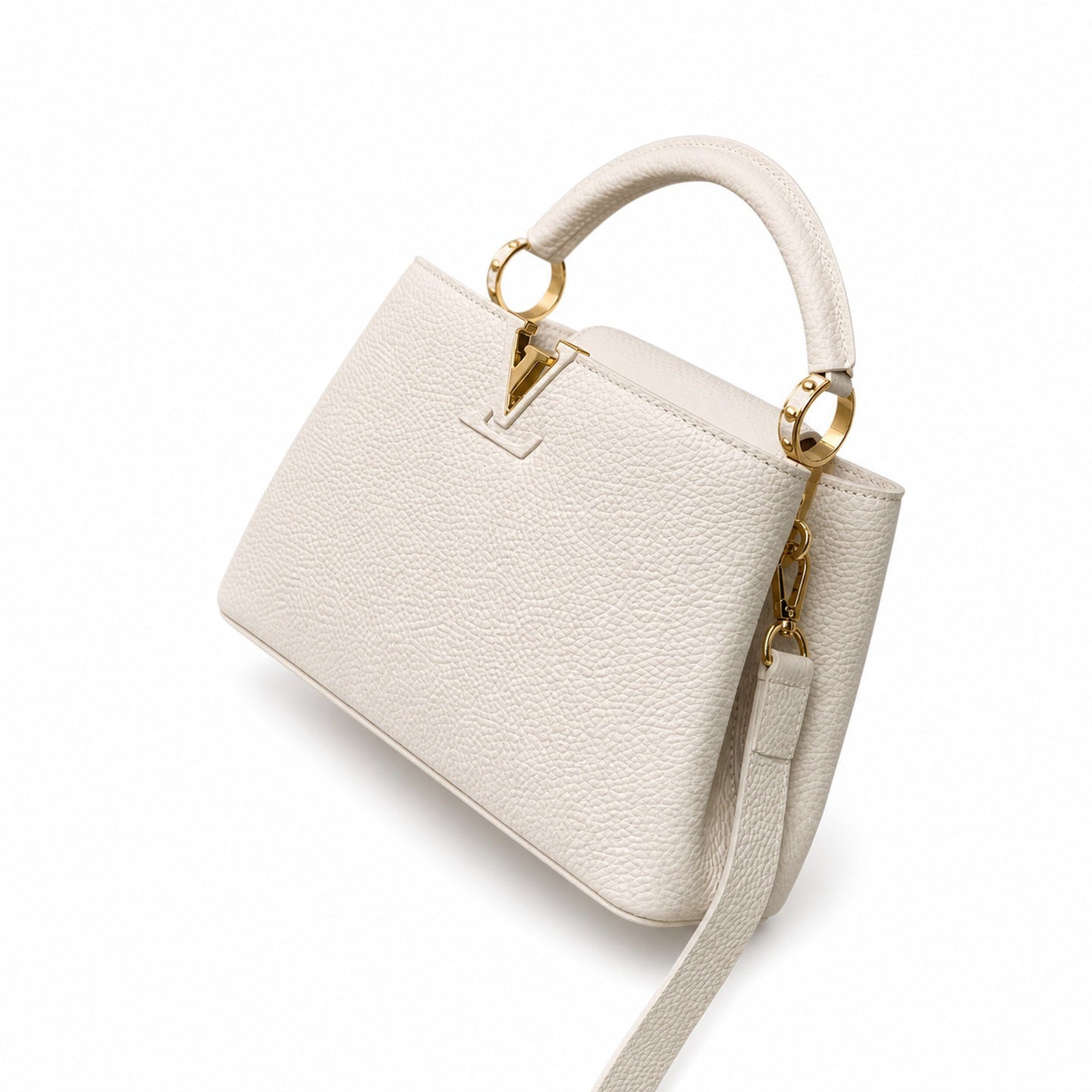 Louis Vuitton Capucines Small Leather White Handbag