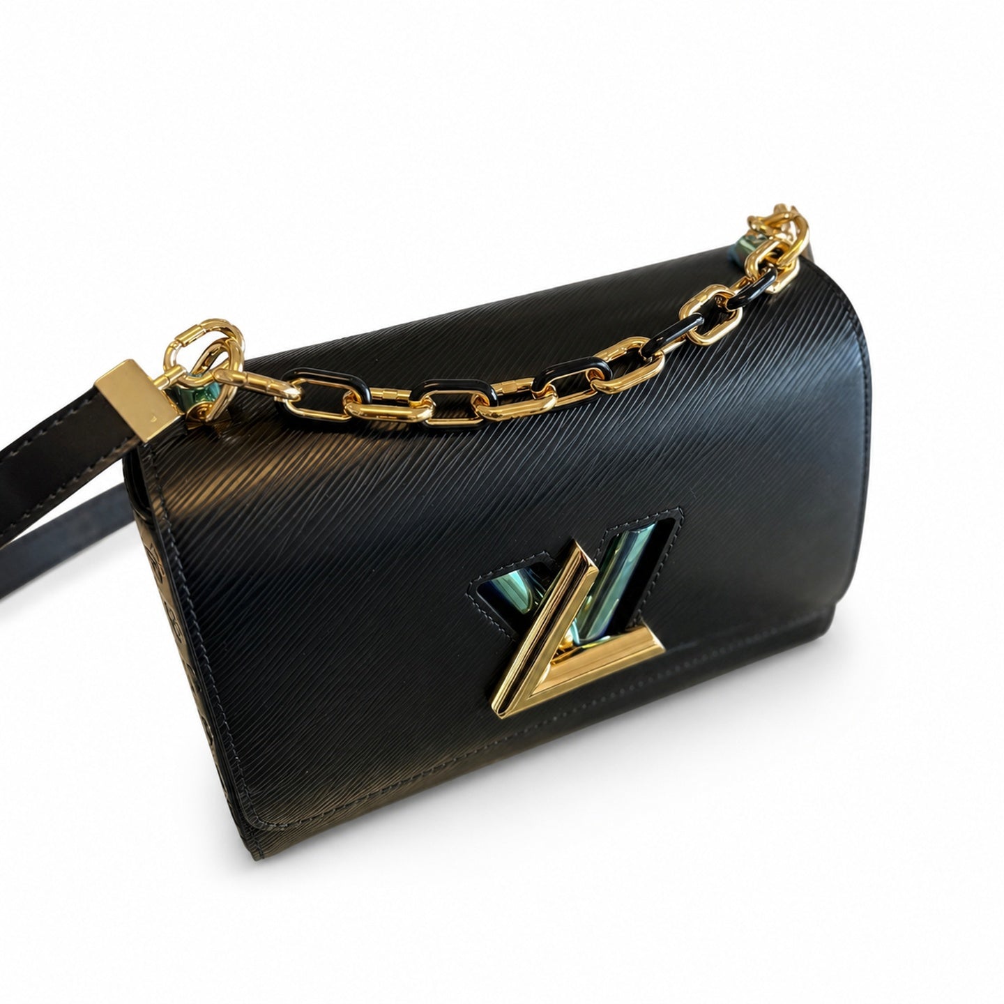 Louis Vuitton Twist Leather Black Gold Handbag