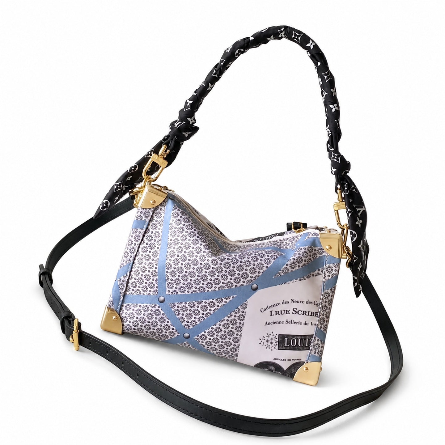 Louis Vuitton Side Trunk Medium Silk Handbag